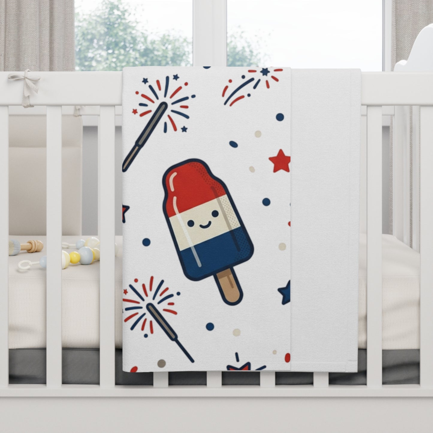 Patriotic Popsicle Baby Blanket – 4th of July Fleece Lovey