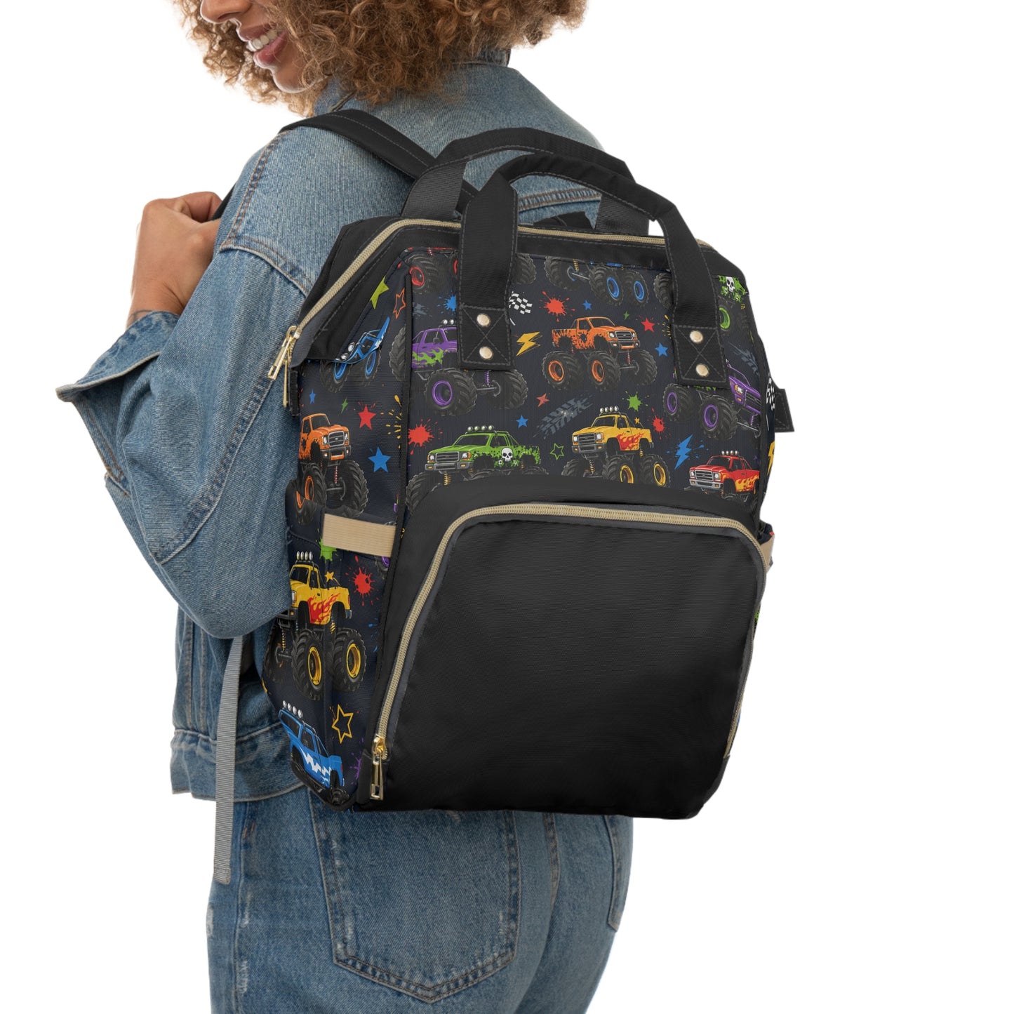 Monster Truck Diaper Backpack — Multifunctional Baby Bag for Moms & Dads