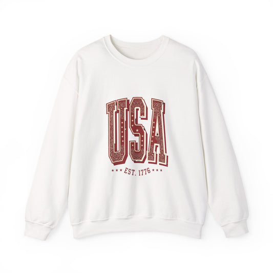 USA Vintage Americana Sweatshirt | 4th of July Patriotic Stars