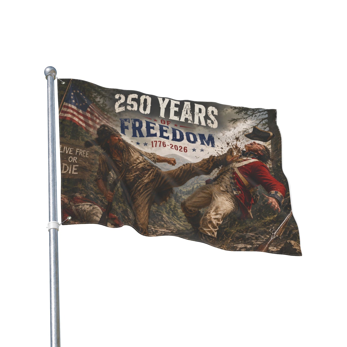 250 Years of Freedom Double-Sided Flag — 1776-2026 Patriotic Outdoor Banner