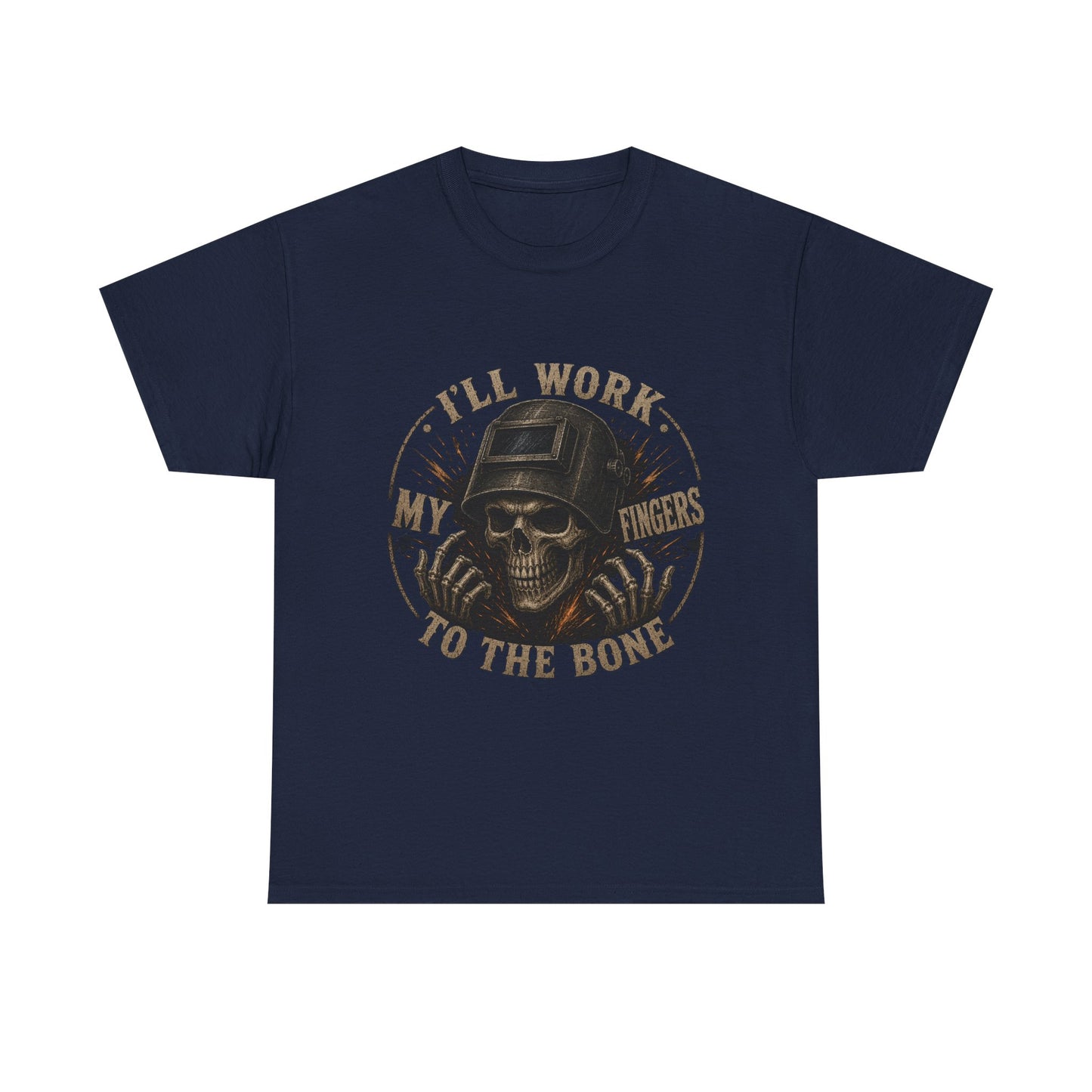 Welding Skull Tee — "I’ll Work My Fingers to the Bone" Vintage Mechanic Shirt