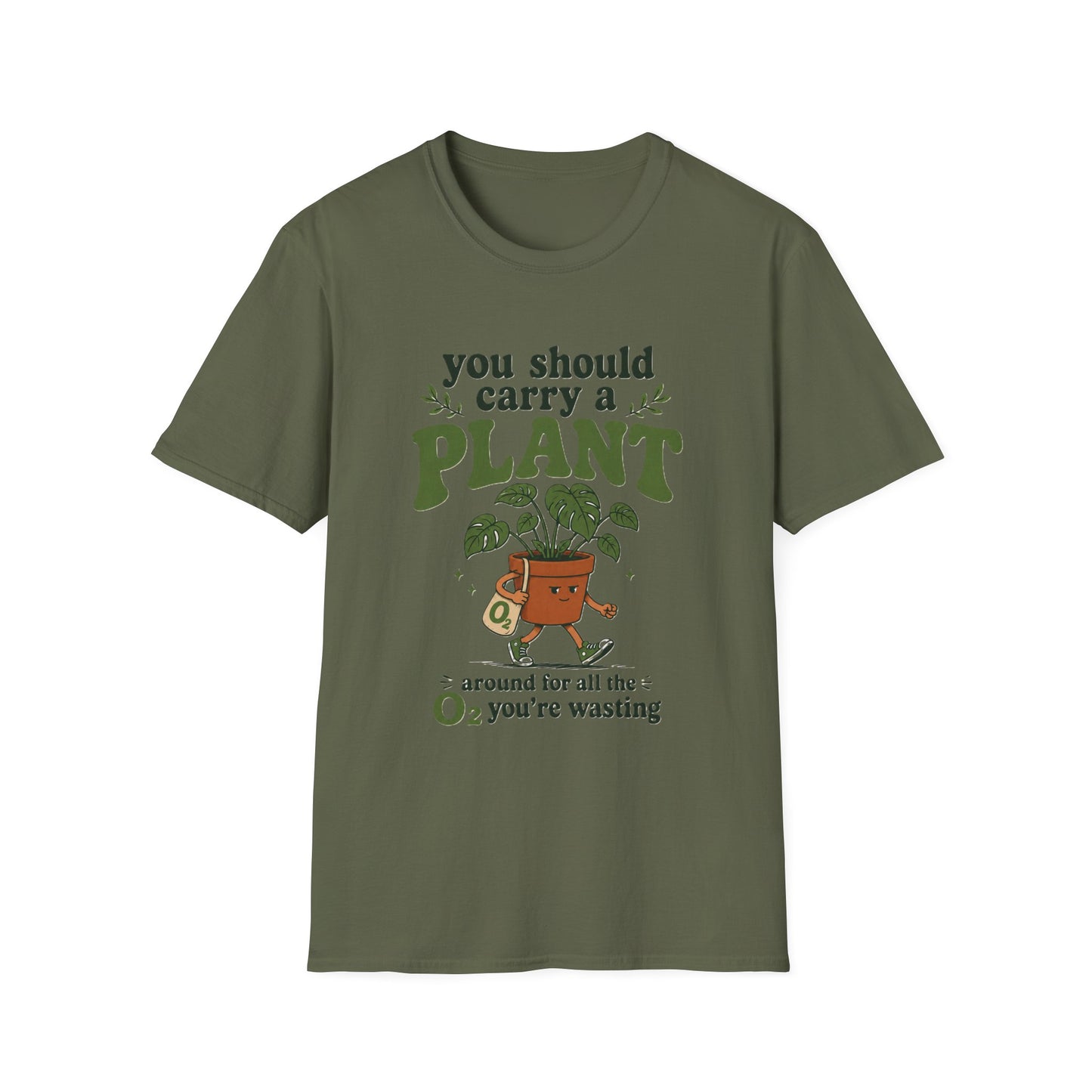Sarcastic Plant TShirt — "You Should Carry a Plant" Cute Houseplant Graphic Tee