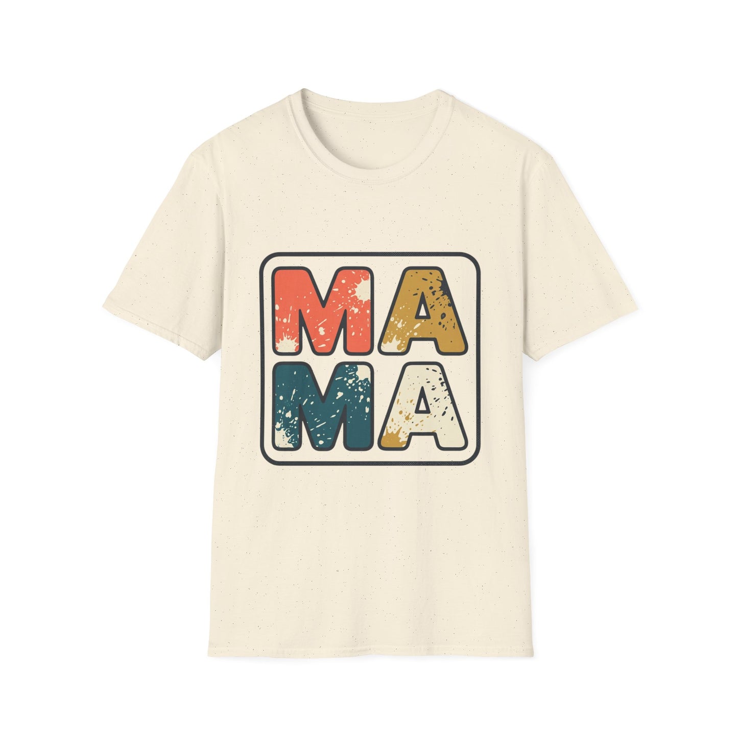 Mama Retro Graphic T-Shirt — Vintage Colorblock Mama Tee for Moms