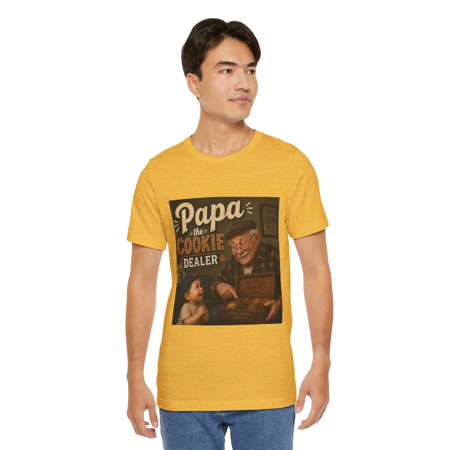 Papa the Cookie Dealer T-Shirt — Funny Grandpa Vintage Cookie Shirt for Father’s Day