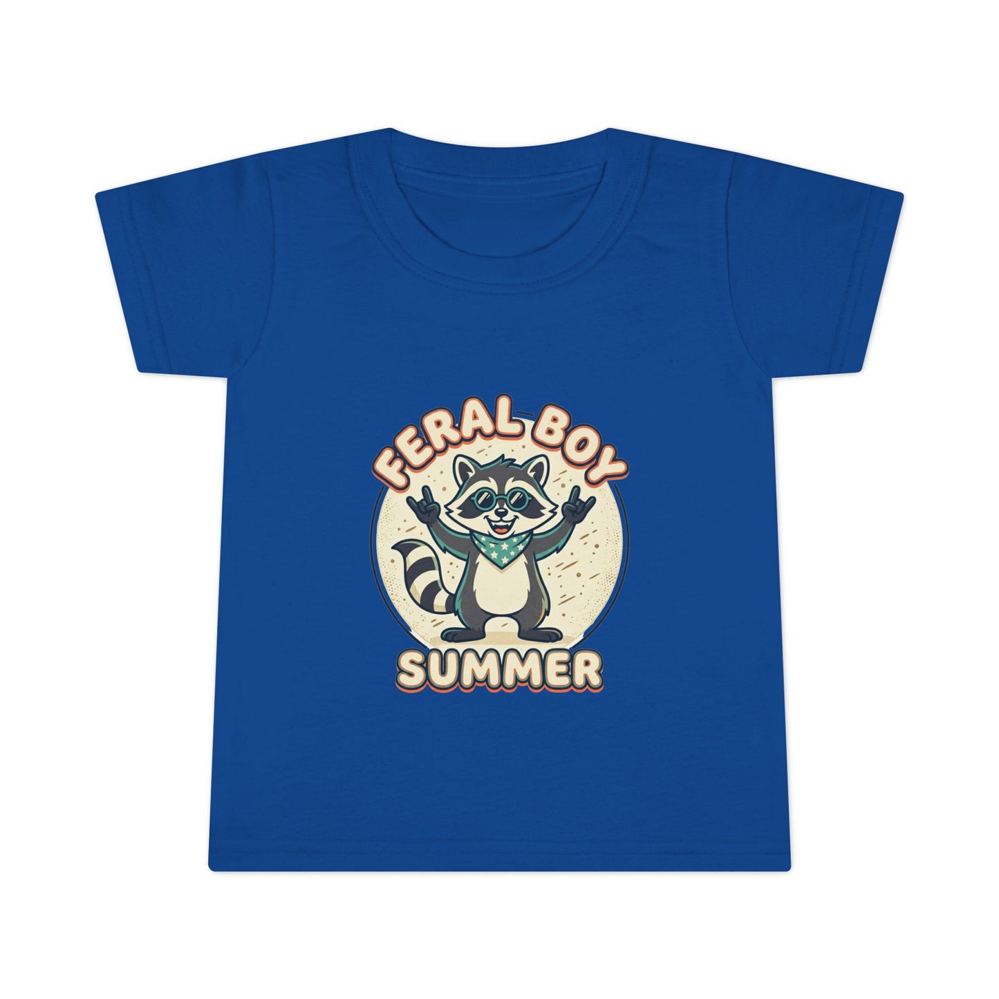 Feral Boy Summer Toddler T-Shirt — Cute Raccoon Graphic Tee for Kids
