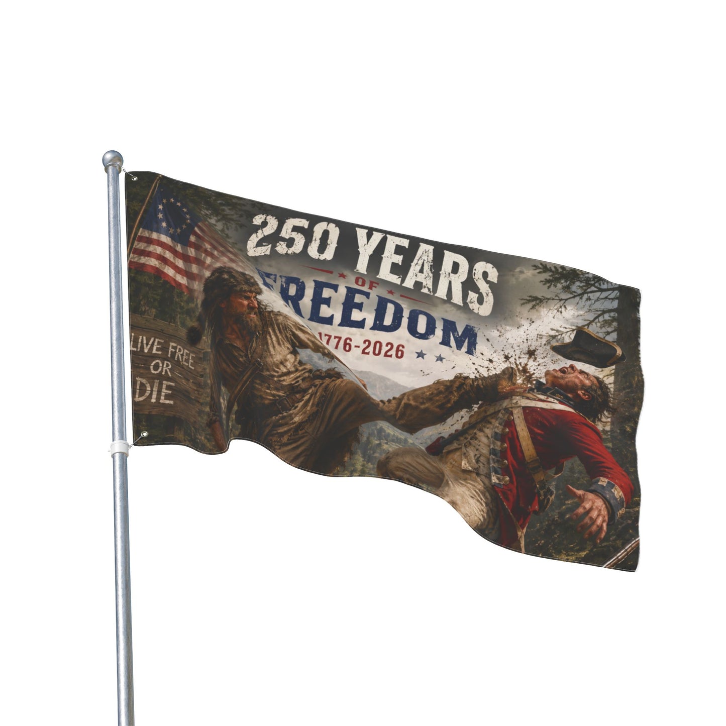 250 Years of Freedom Double-Sided Flag — 1776-2026 Patriotic Outdoor Banner