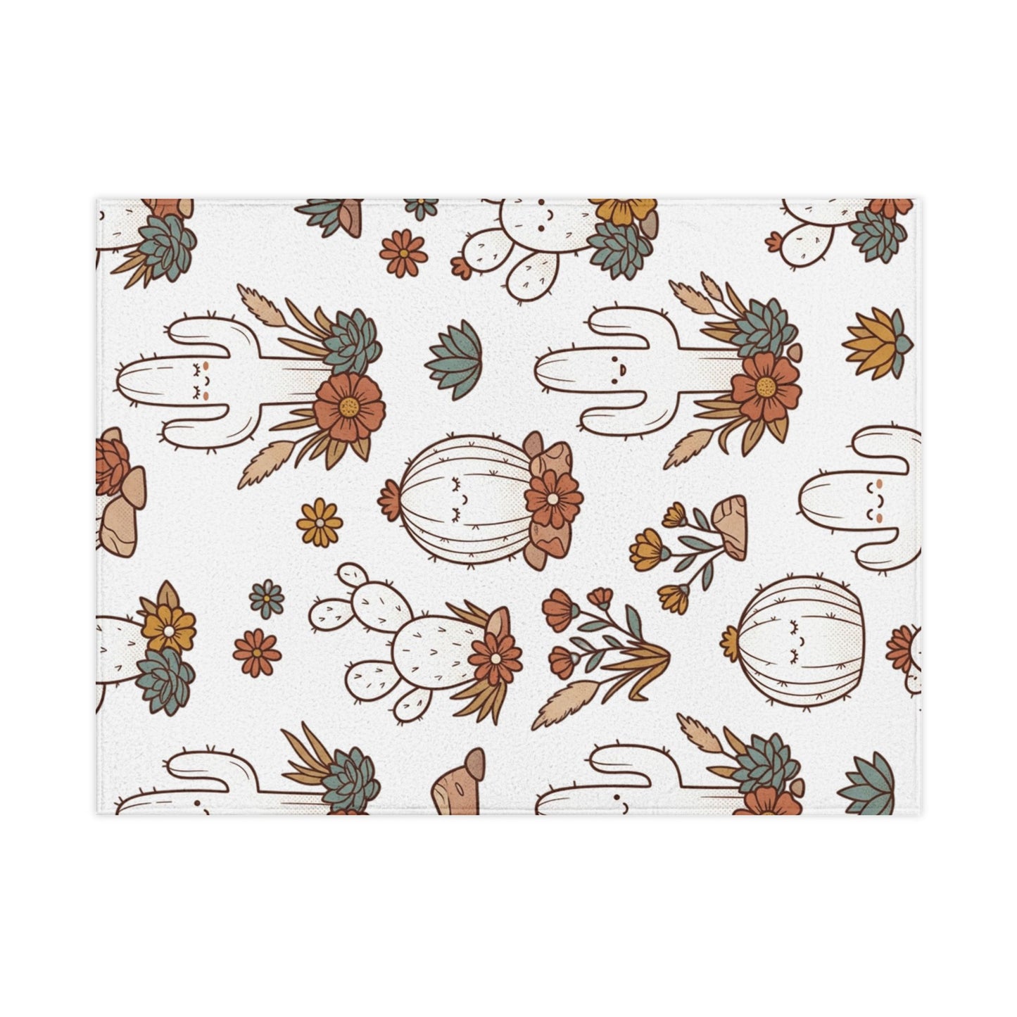 Cactus & Succulent Toddler Blanket – Boho Desert Nursery Throw