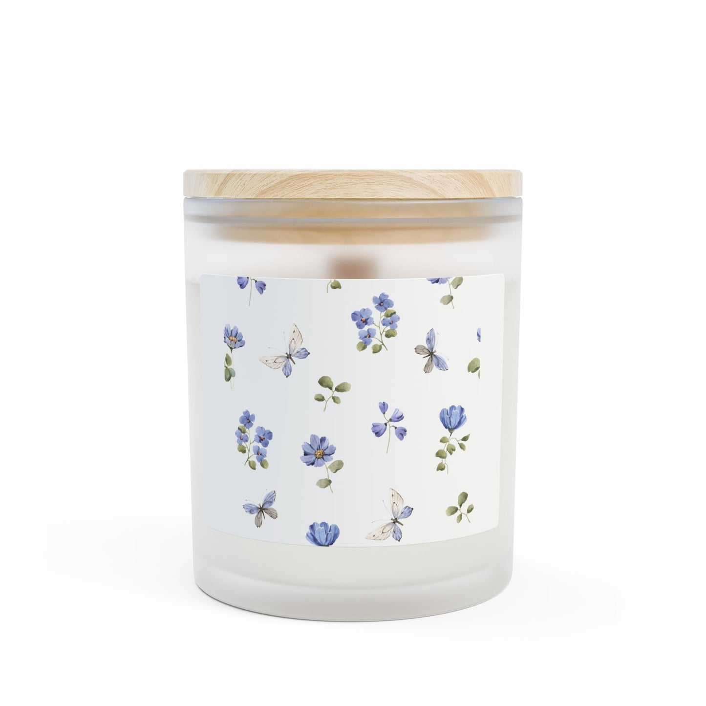 Frosted Glass Candle — Lavender Blossom Floral Scented Candle (11 oz)