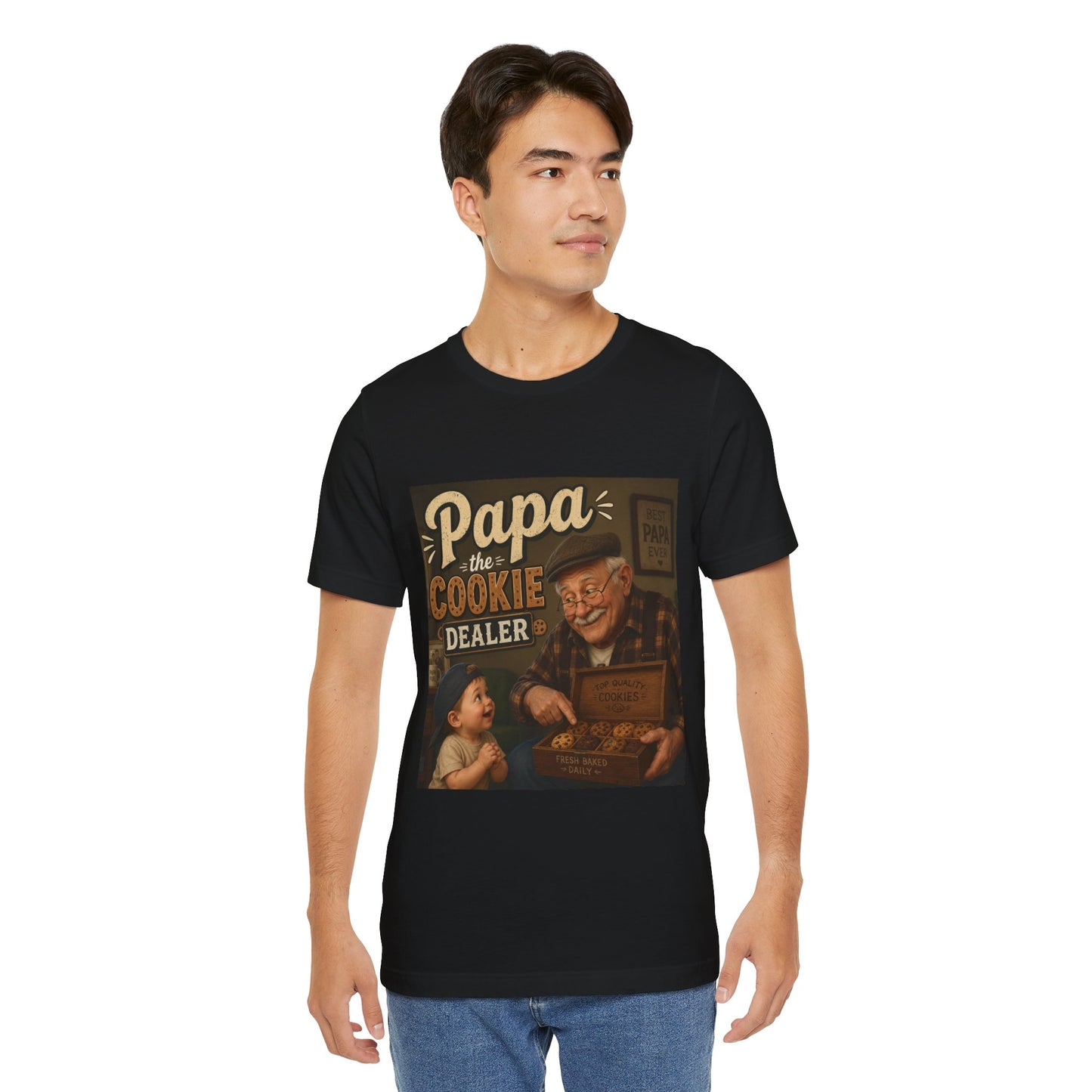 Papa the Cookie Dealer T-Shirt — Funny Grandpa Vintage Cookie Shirt for Father’s Day