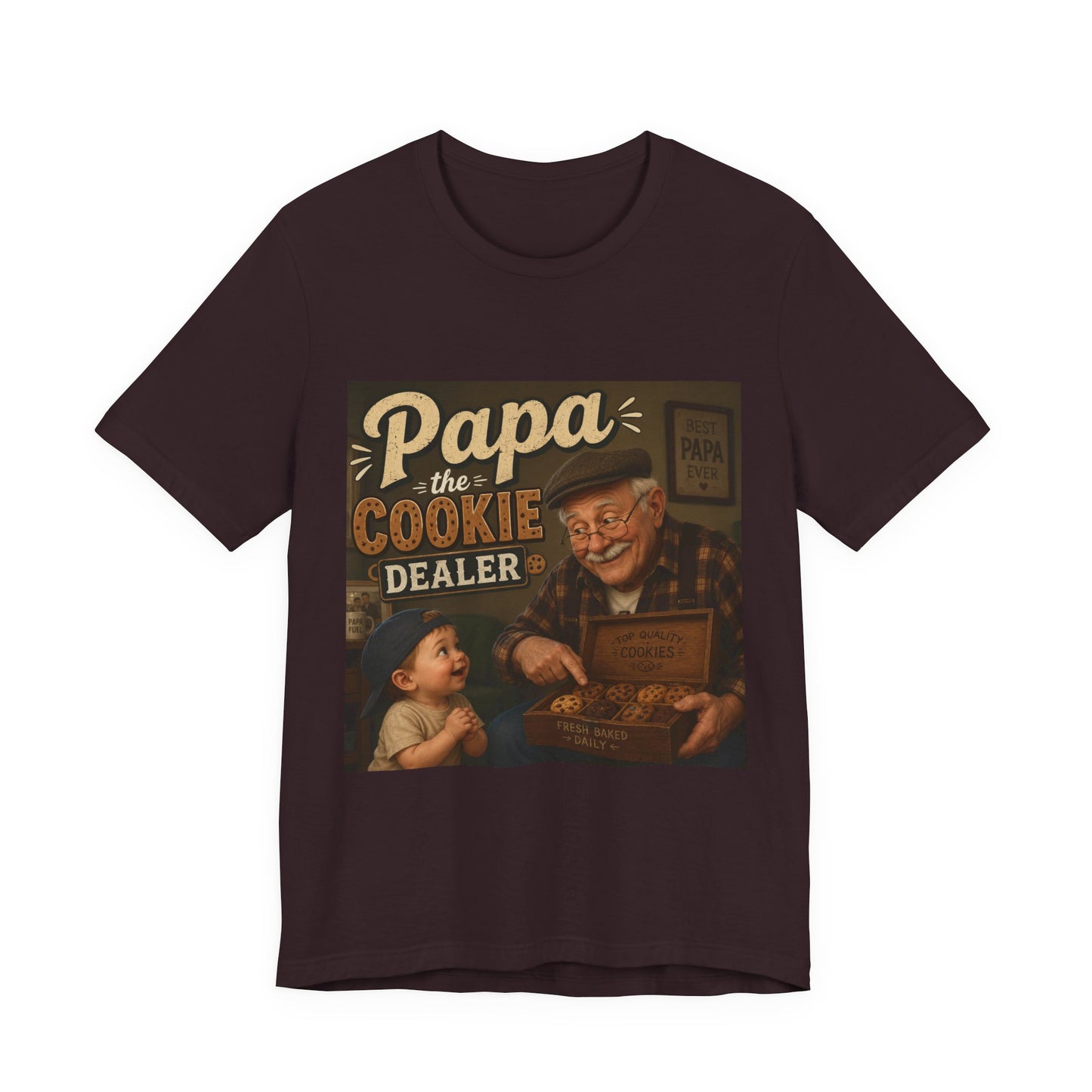 Papa the Cookie Dealer T-Shirt — Funny Grandpa Vintage Cookie Shirt for Father’s Day