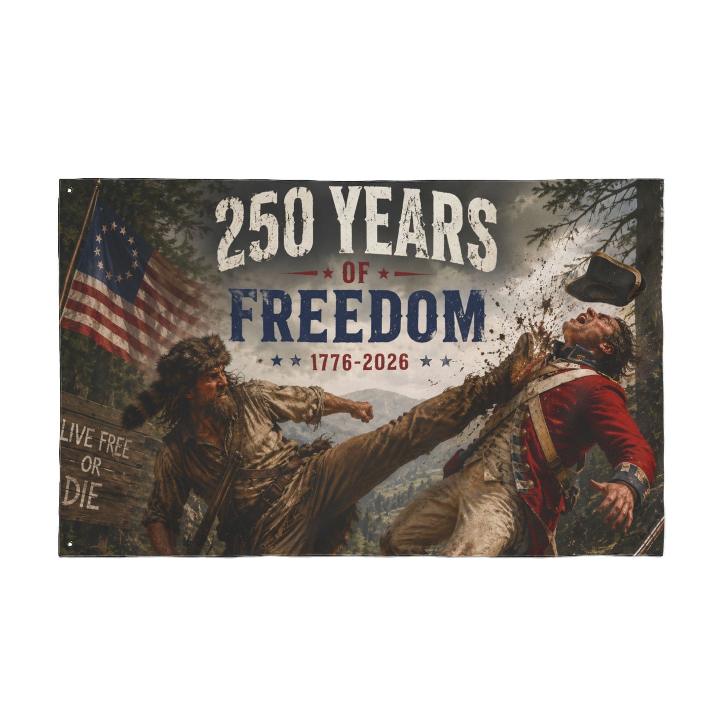 250 Years of Freedom Double-Sided Flag — 1776-2026 Patriotic Outdoor Banner