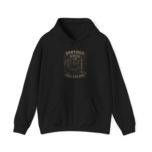 Brotherhood Till The End Hoodie — Vintage Skull Motorcycle Club Pullover