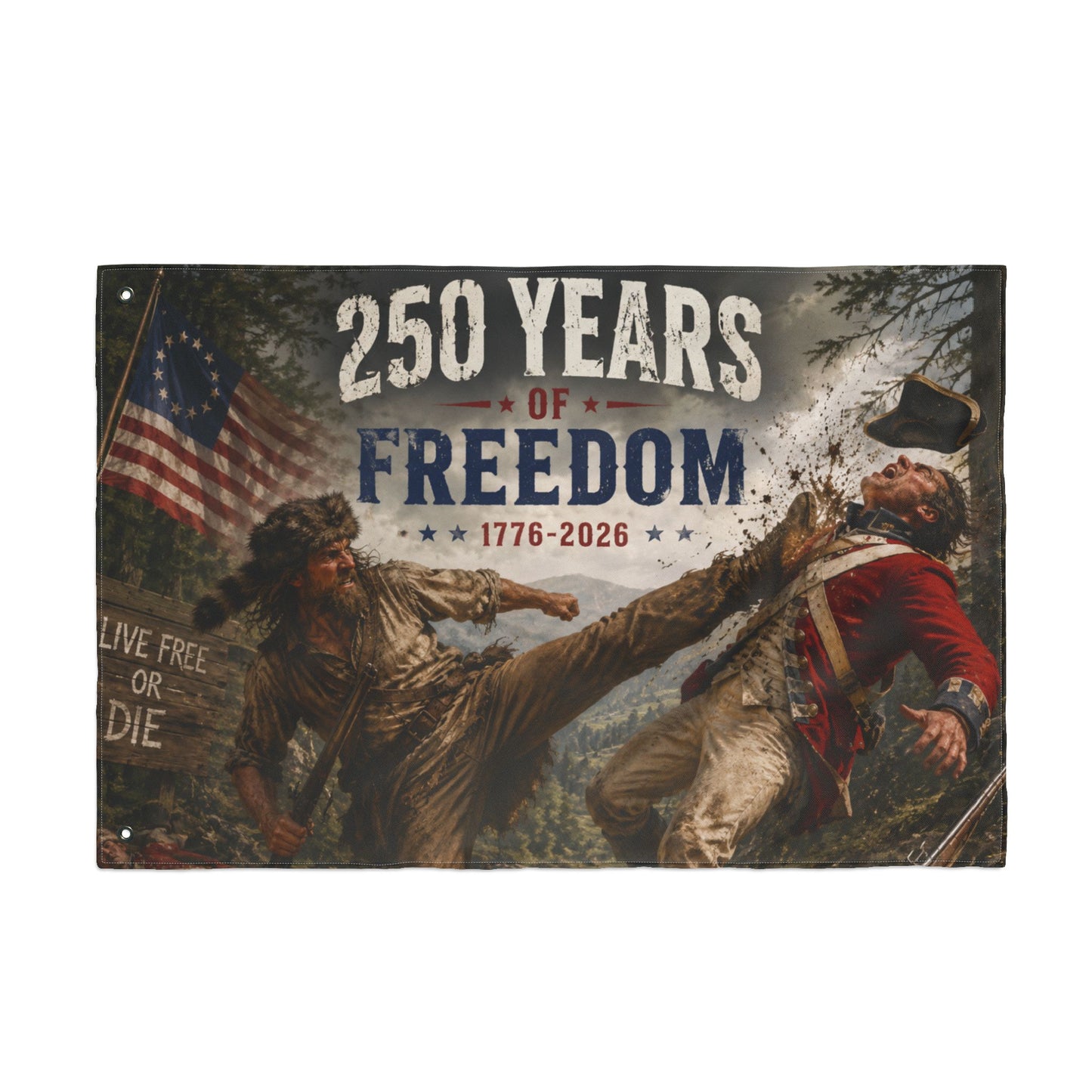250 Years of Freedom Double-Sided Flag — 1776-2026 Patriotic Outdoor Banner