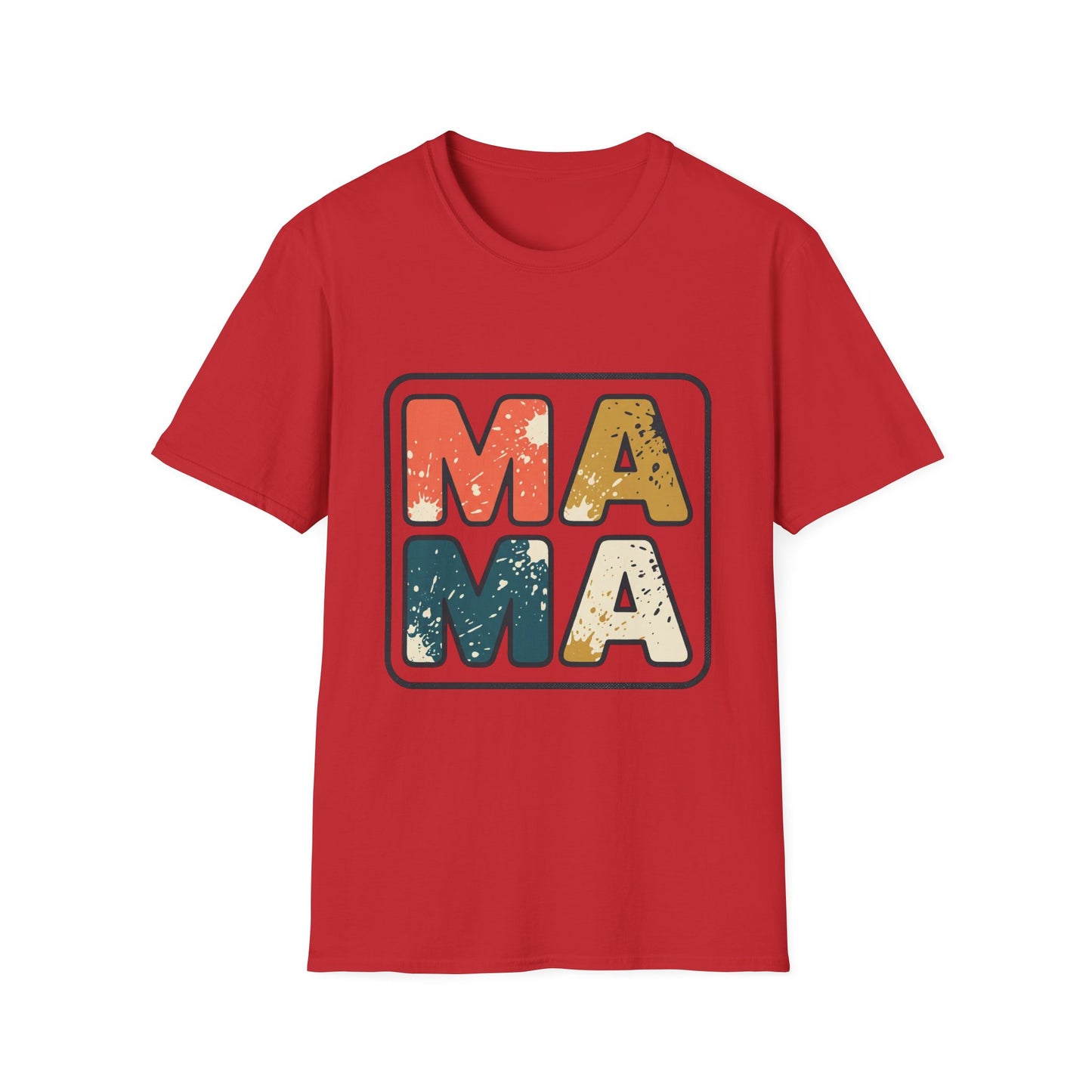 Mama Retro Graphic T-Shirt — Vintage Colorblock Mama Tee for Moms