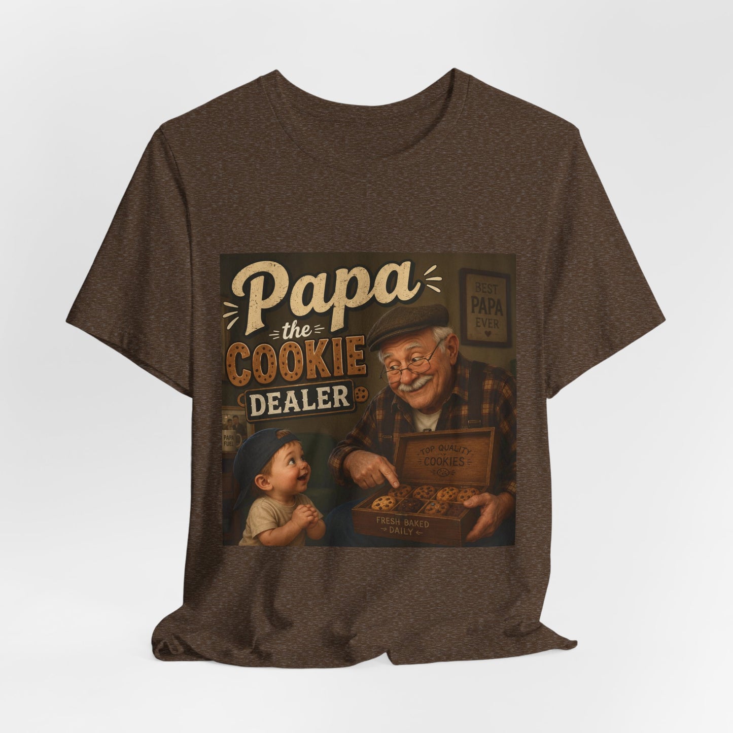 Papa the Cookie Dealer T-Shirt — Funny Grandpa Vintage Cookie Shirt for Father’s Day