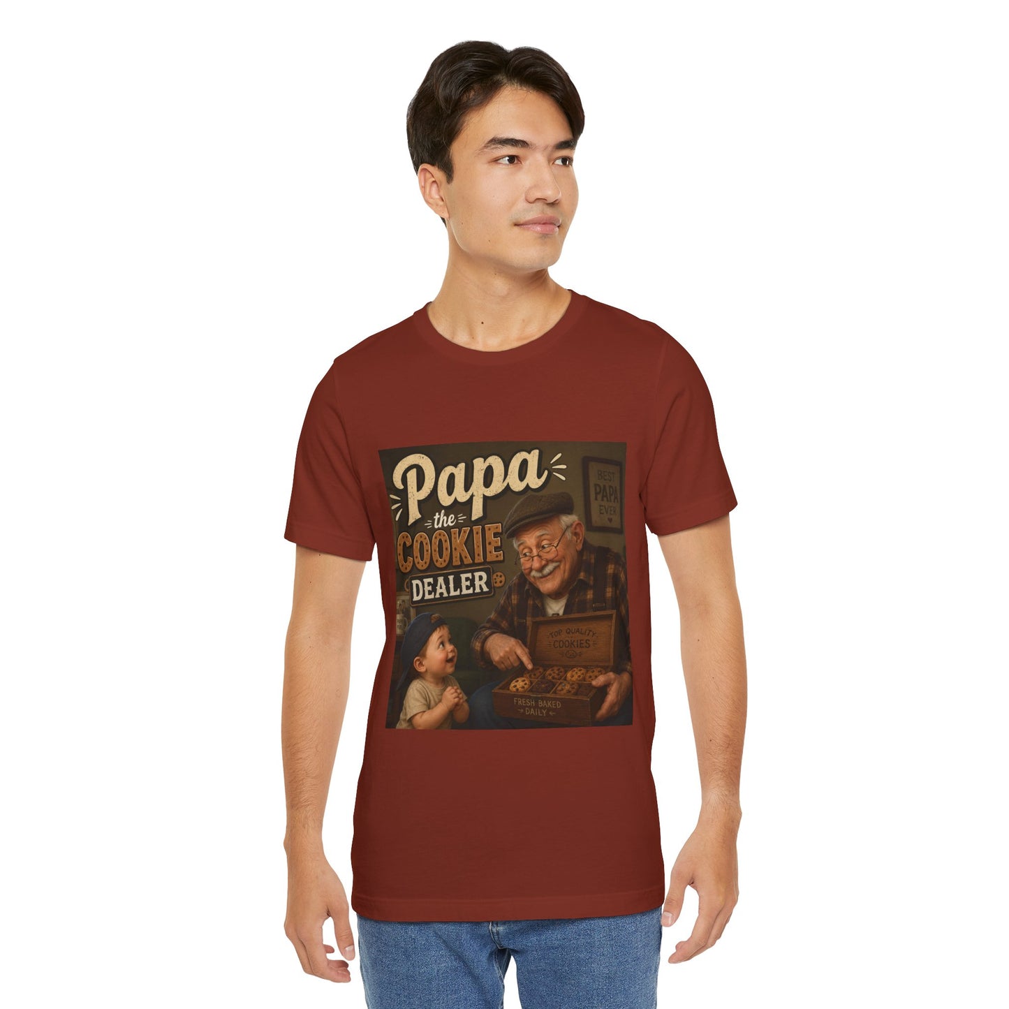 Papa the Cookie Dealer T-Shirt — Funny Grandpa Vintage Cookie Shirt for Father’s Day
