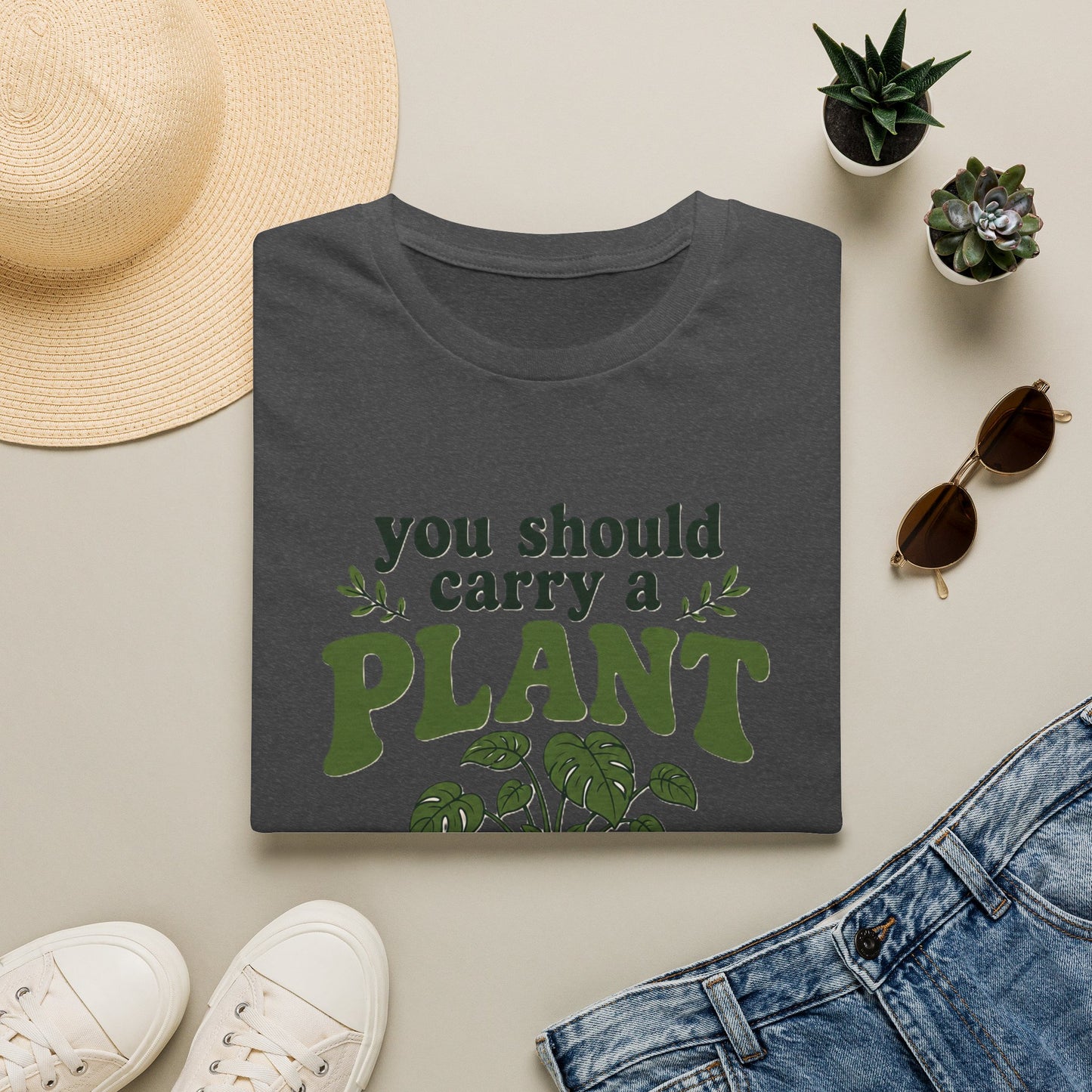 Sarcastic Plant TShirt — "You Should Carry a Plant" Cute Houseplant Graphic Tee