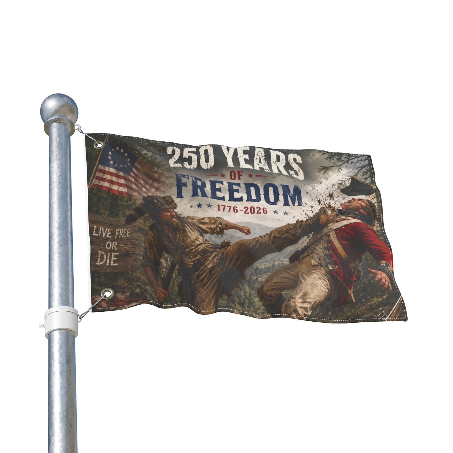 250 Years of Freedom Double-Sided Flag — 1776-2026 Patriotic Outdoor Banner
