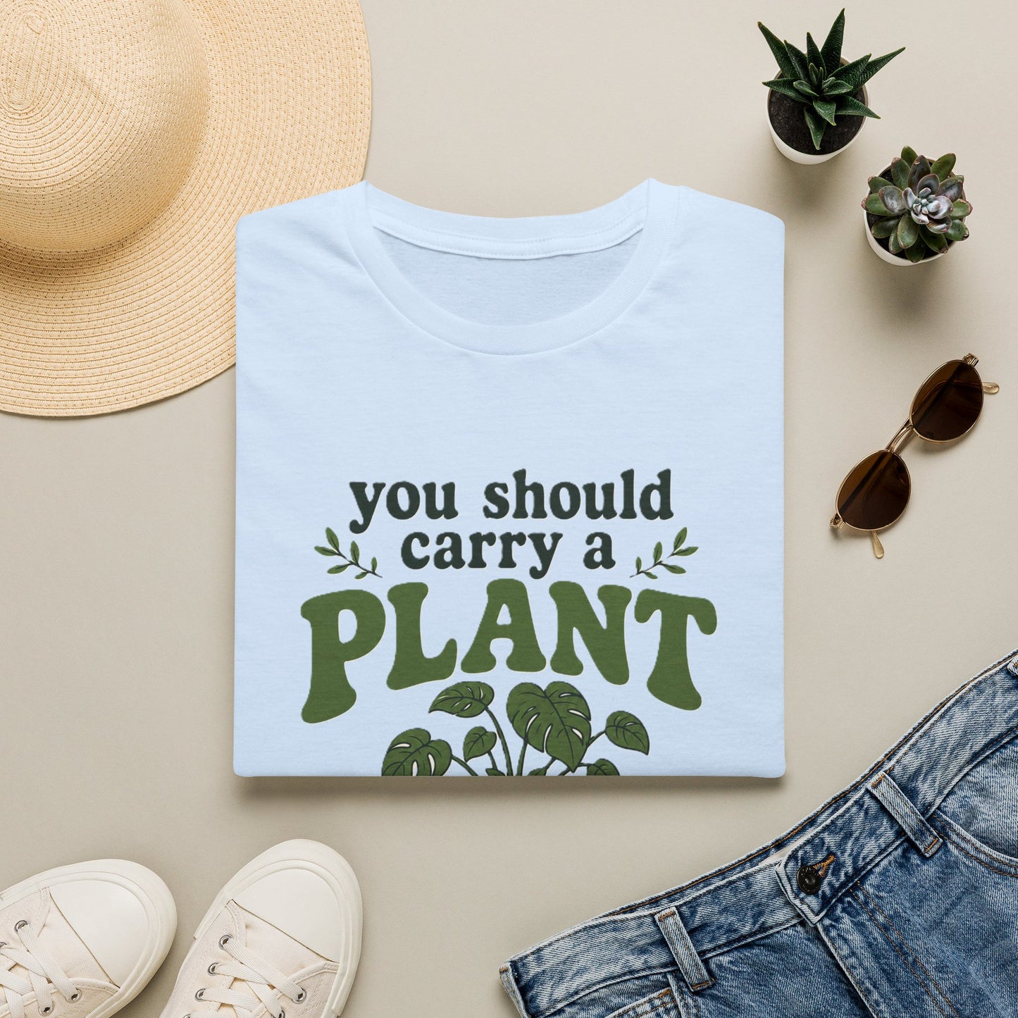 Sarcastic Plant TShirt — "You Should Carry a Plant" Cute Houseplant Graphic Tee