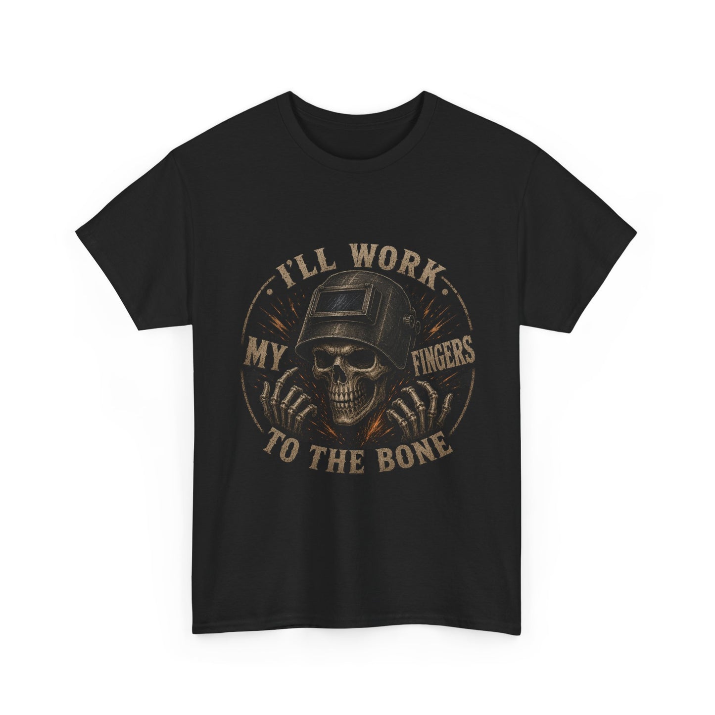 Welding Skull Tee — "I’ll Work My Fingers to the Bone" Vintage Mechanic Shirt