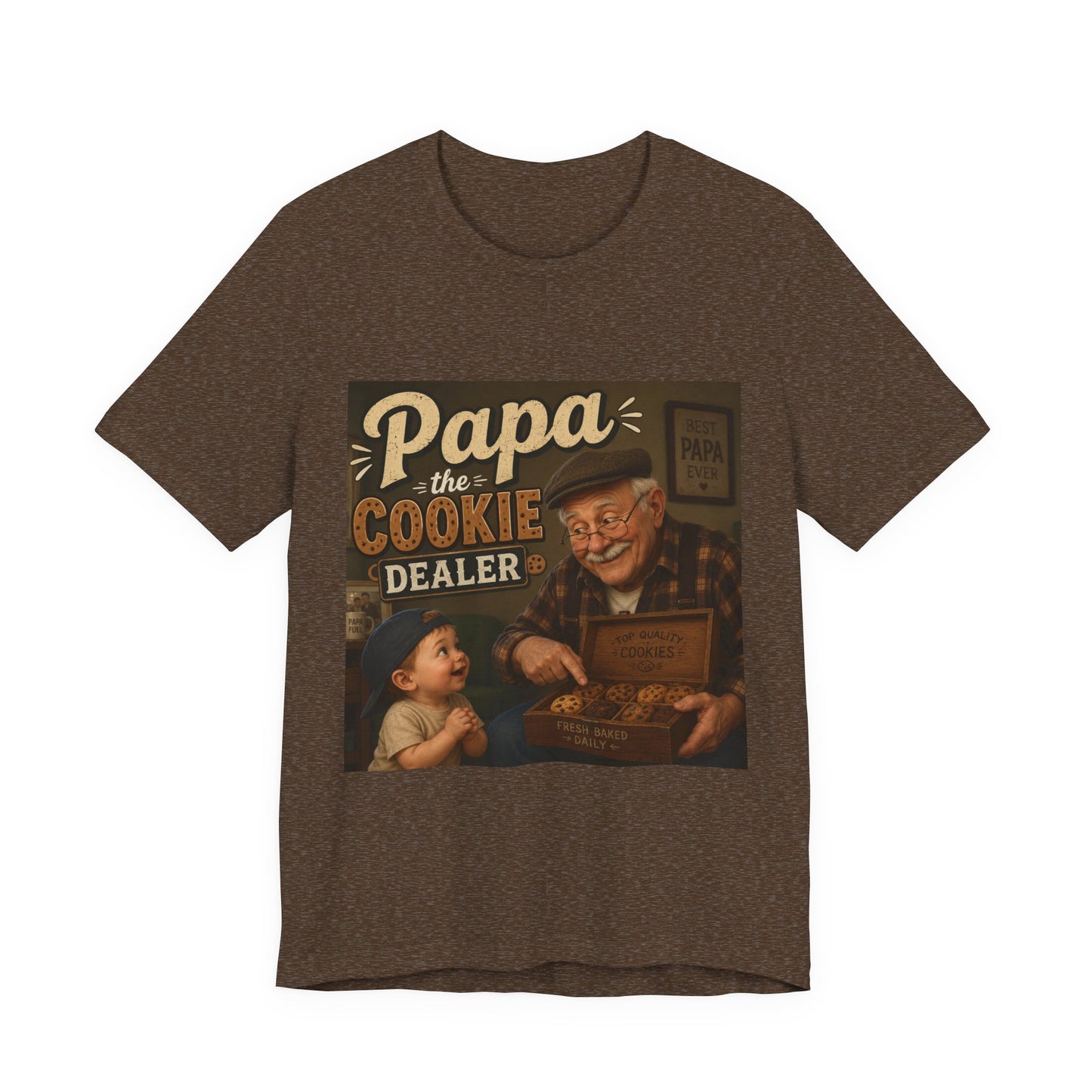 Papa the Cookie Dealer T-Shirt — Funny Grandpa Vintage Cookie Shirt for Father’s Day