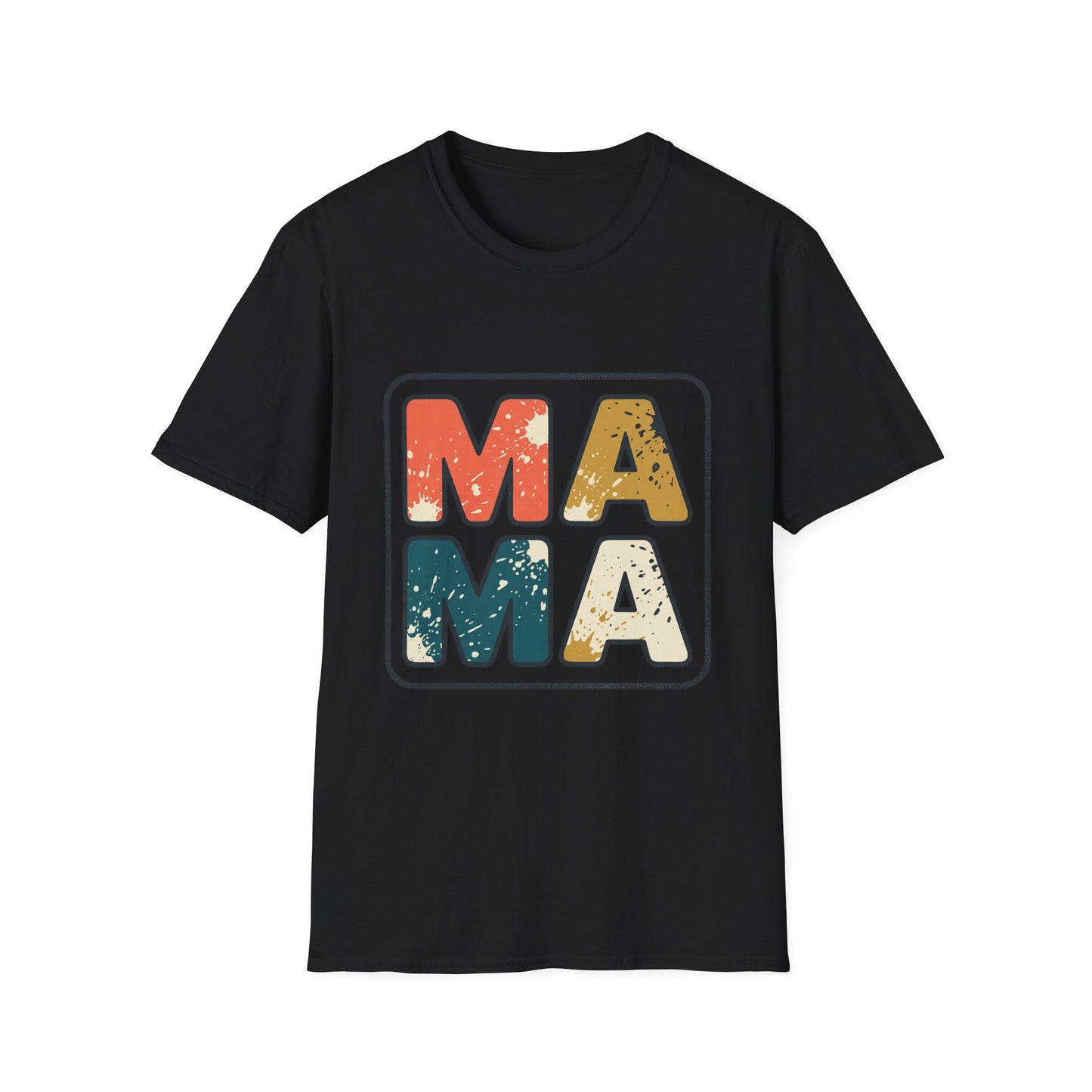 Mama Retro Graphic T-Shirt — Vintage Colorblock Mama Tee for Moms