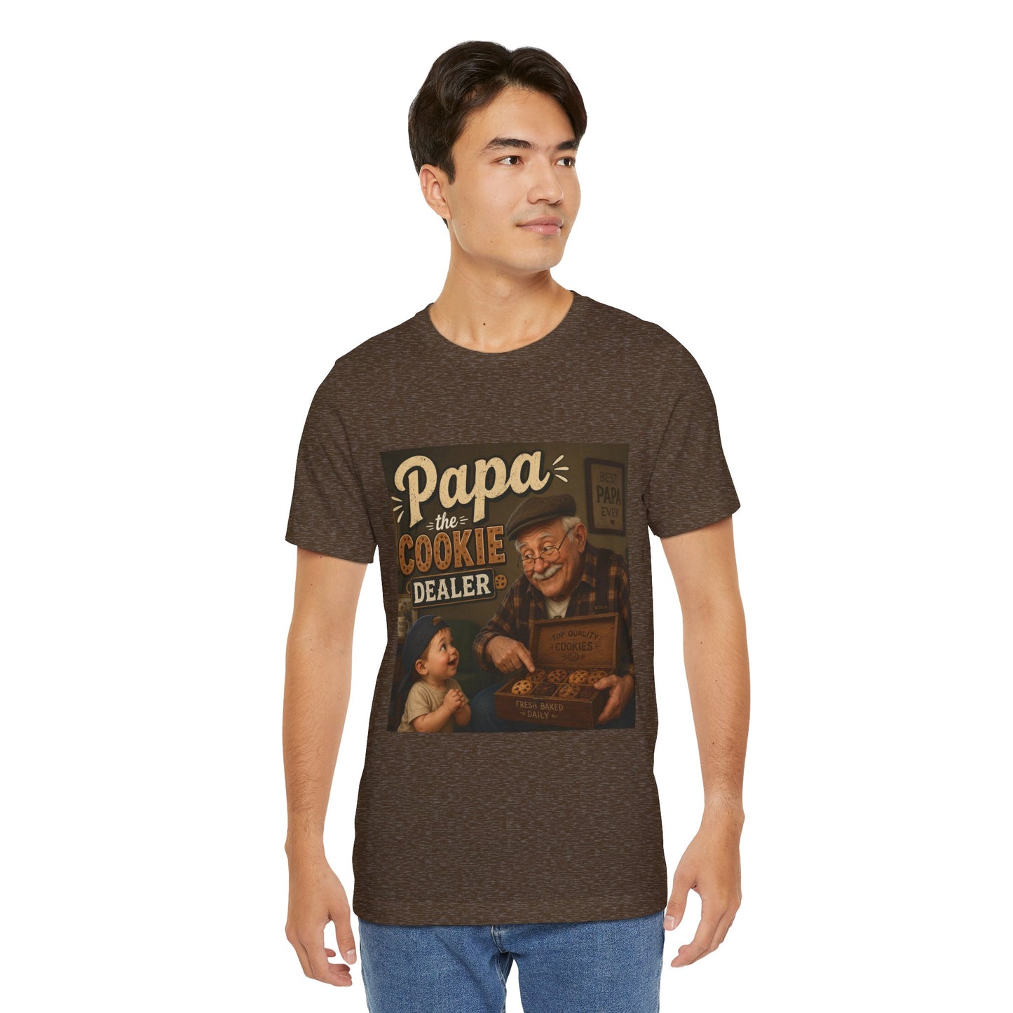 Papa the Cookie Dealer T-Shirt — Funny Grandpa Vintage Cookie Shirt for Father’s Day