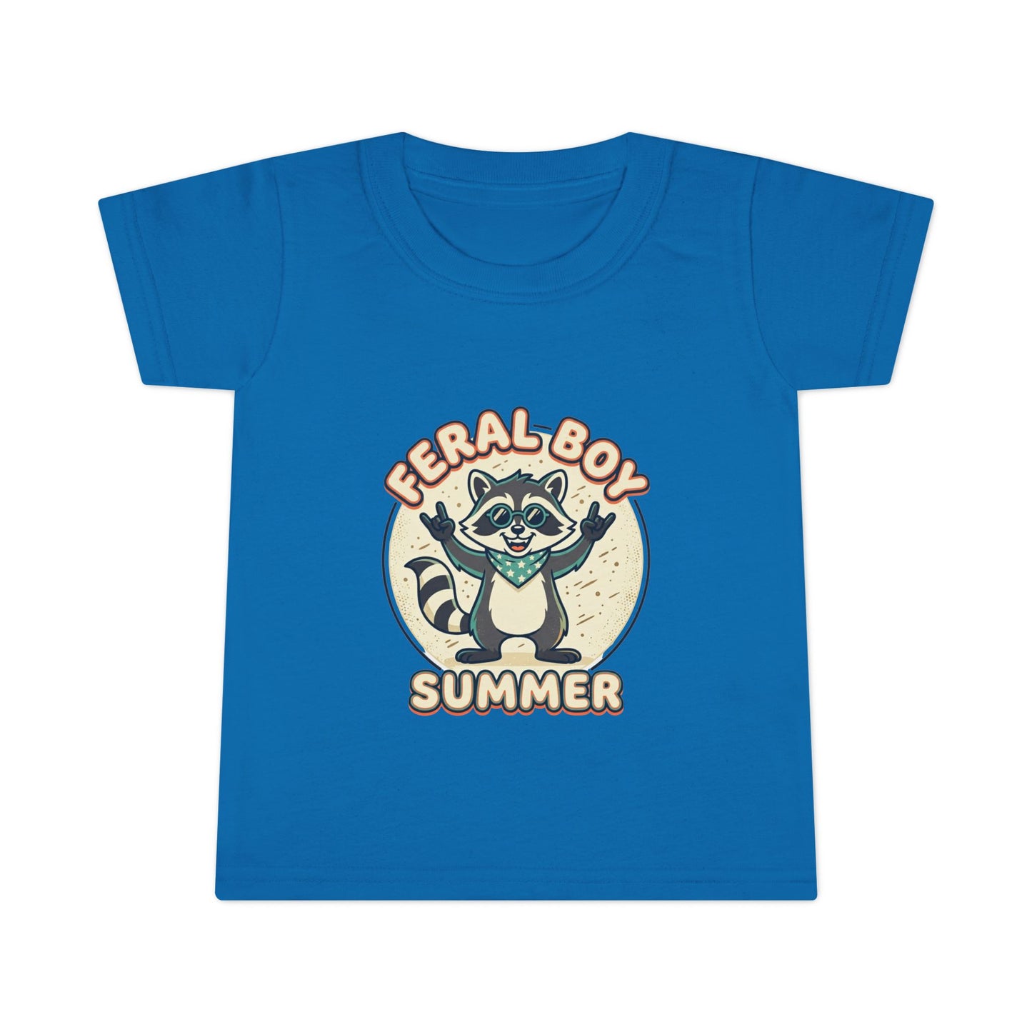 Feral Boy Summer Toddler T-Shirt — Cute Raccoon Graphic Tee for Kids