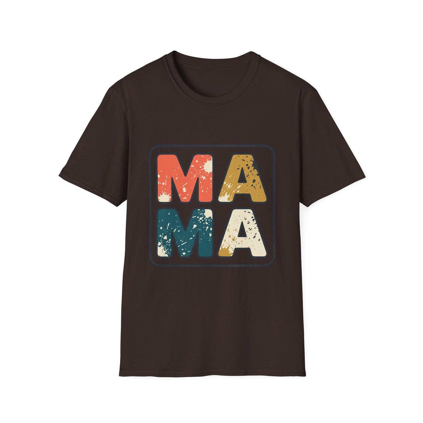 Mama Retro Graphic T-Shirt — Vintage Colorblock Mama Tee for Moms