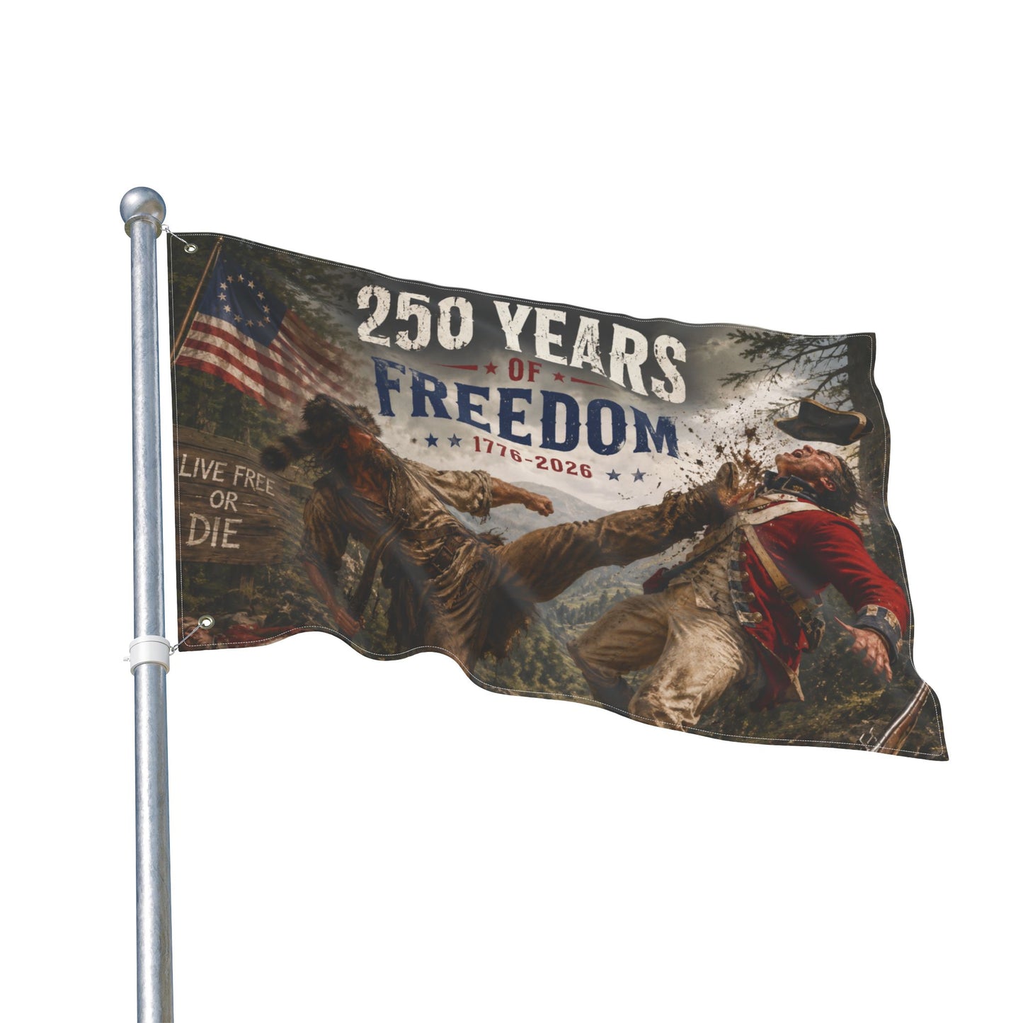 250 Years of Freedom Double-Sided Flag — 1776-2026 Patriotic Outdoor Banner