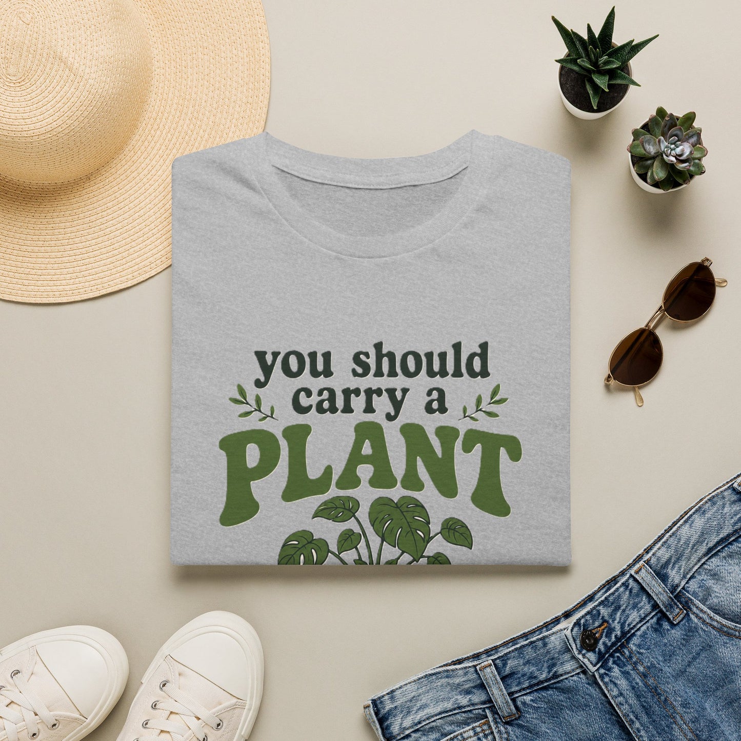 Sarcastic Plant TShirt — "You Should Carry a Plant" Cute Houseplant Graphic Tee