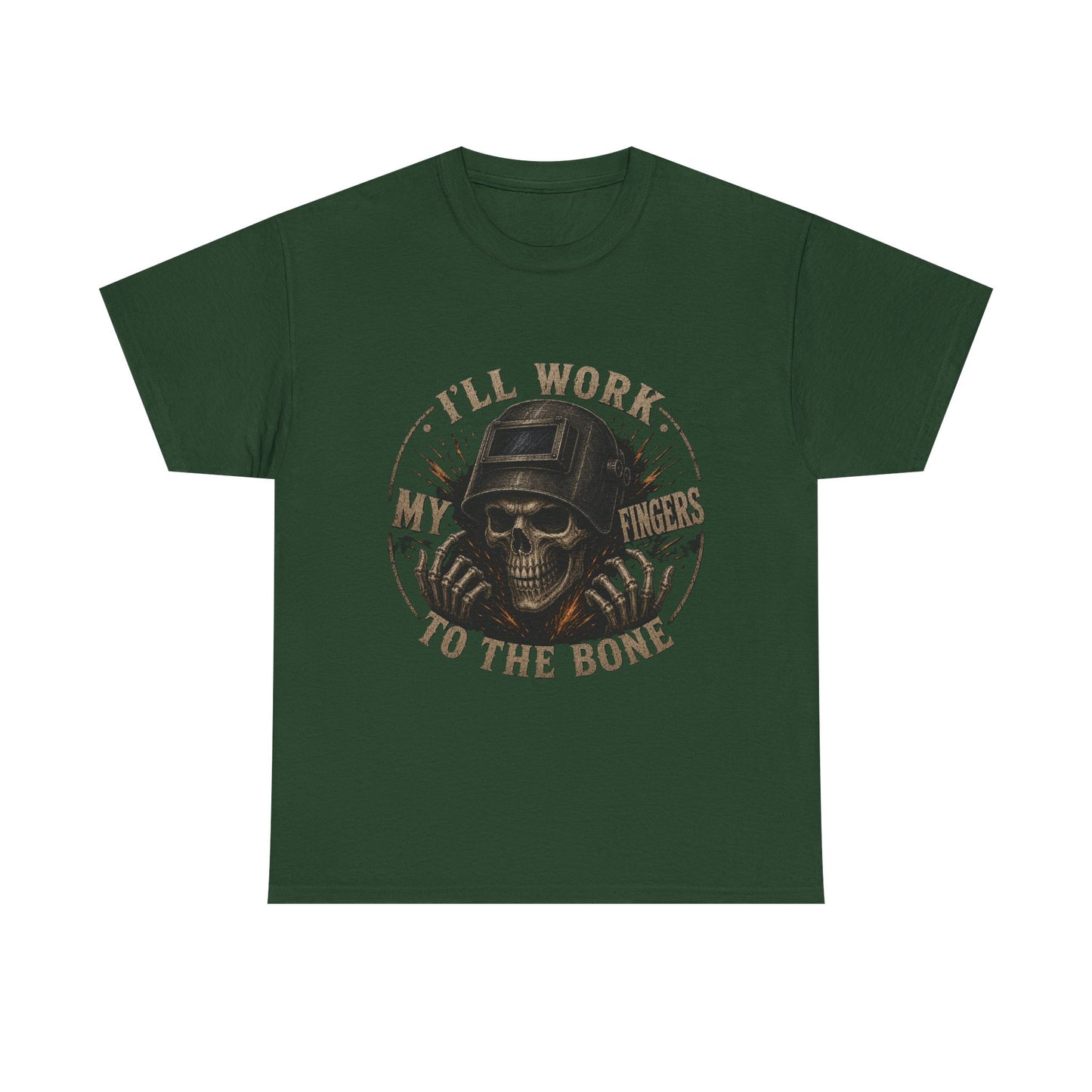 Welding Skull Tee — "I’ll Work My Fingers to the Bone" Vintage Mechanic Shirt