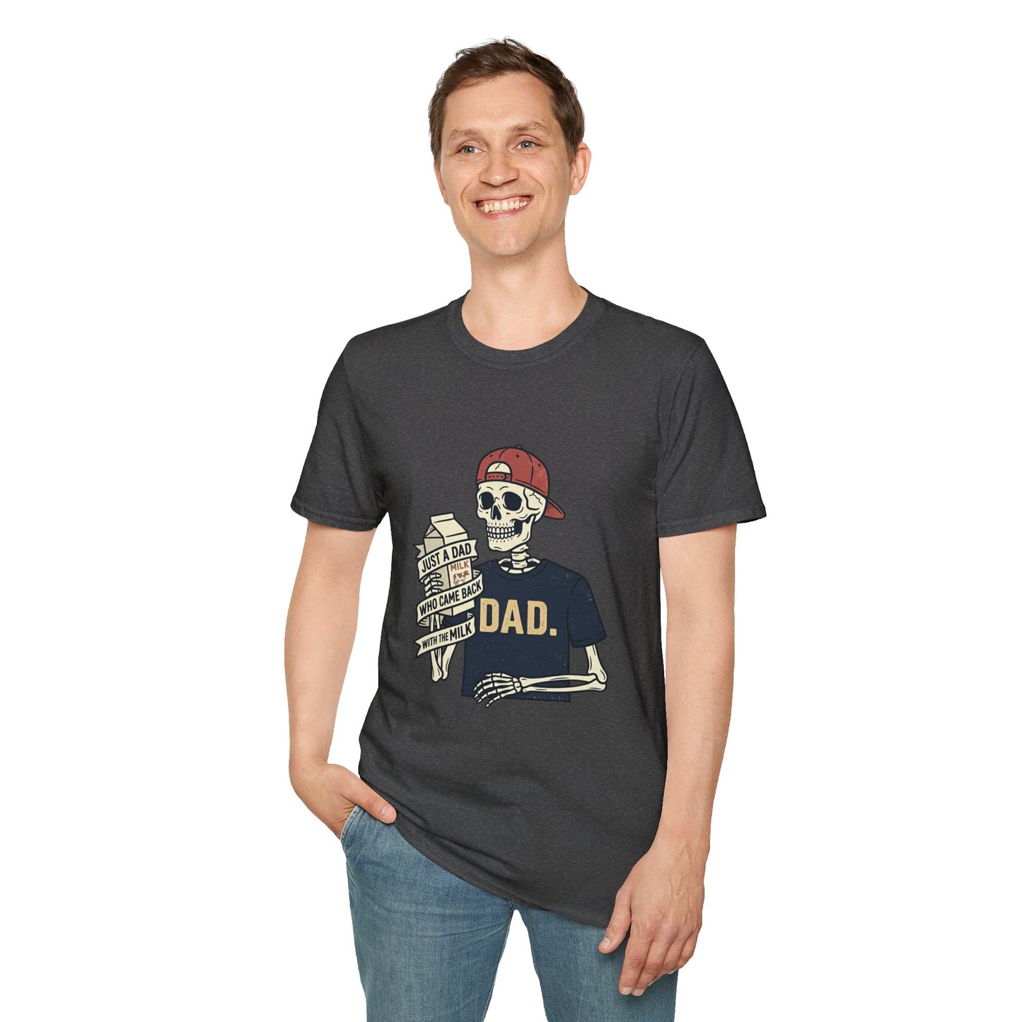 Dad Skeleton T-Shirt — "Just A Dad" Retro Skull Tee