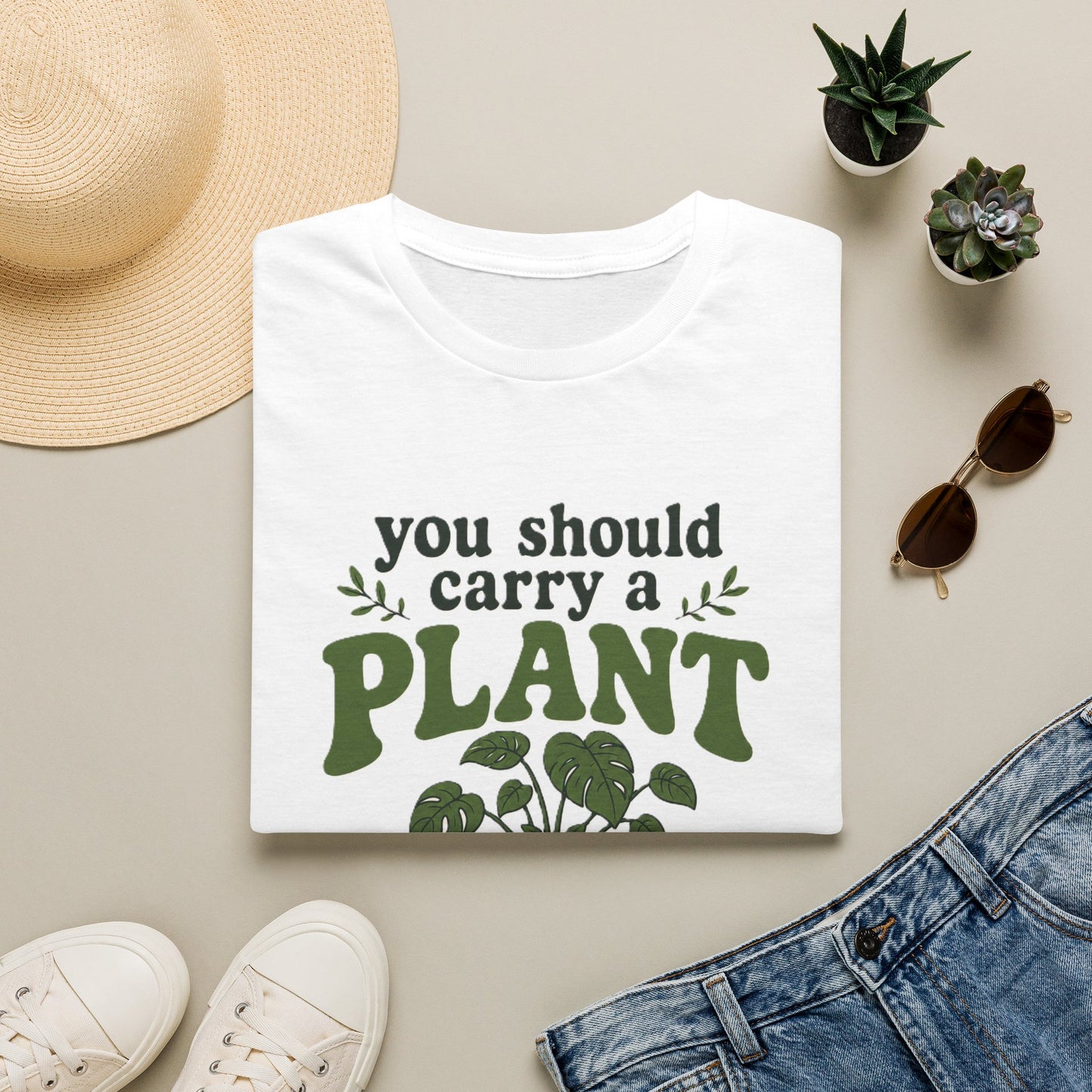 Sarcastic Plant TShirt — "You Should Carry a Plant" Cute Houseplant Graphic Tee