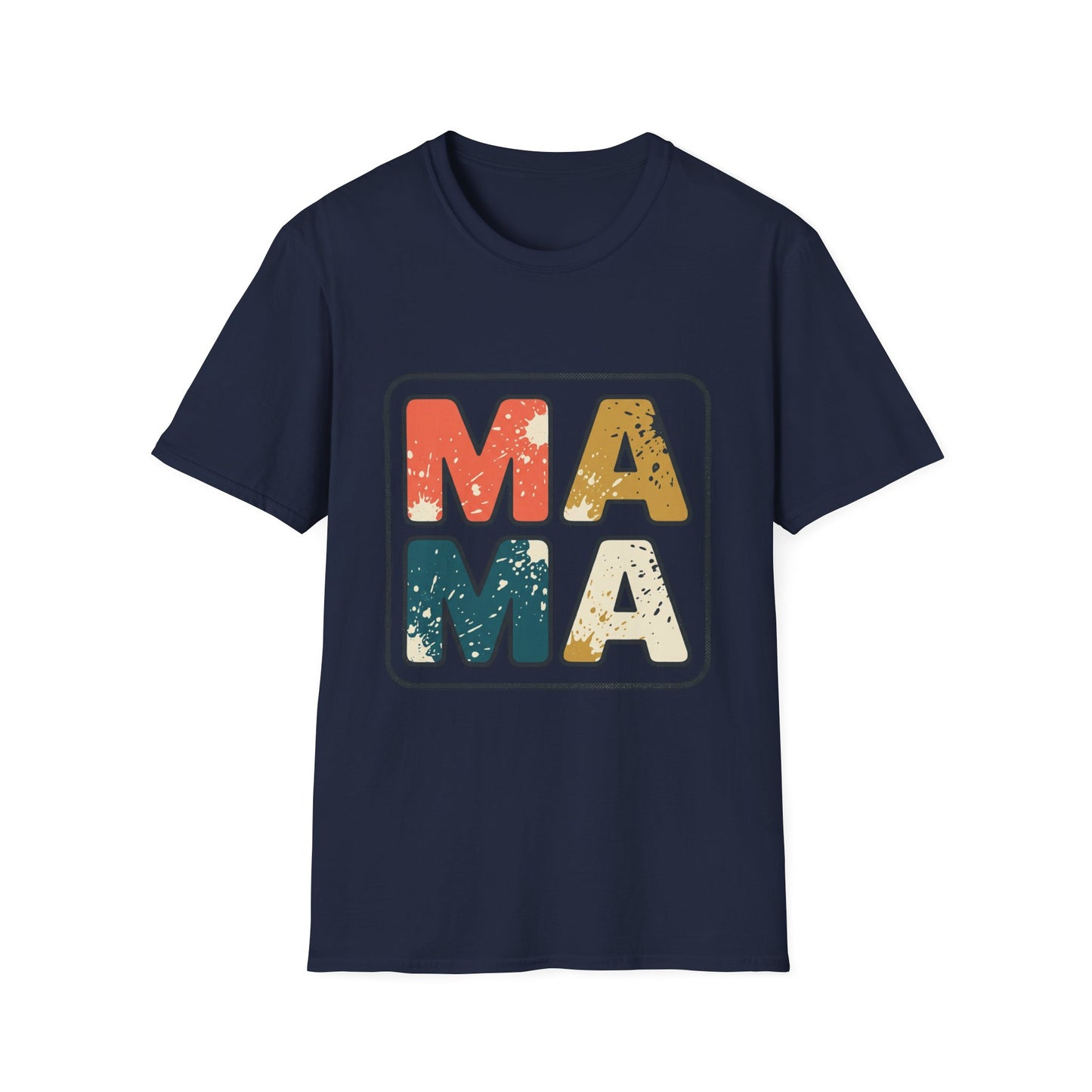 Mama Retro Graphic T-Shirt — Vintage Colorblock Mama Tee for Moms
