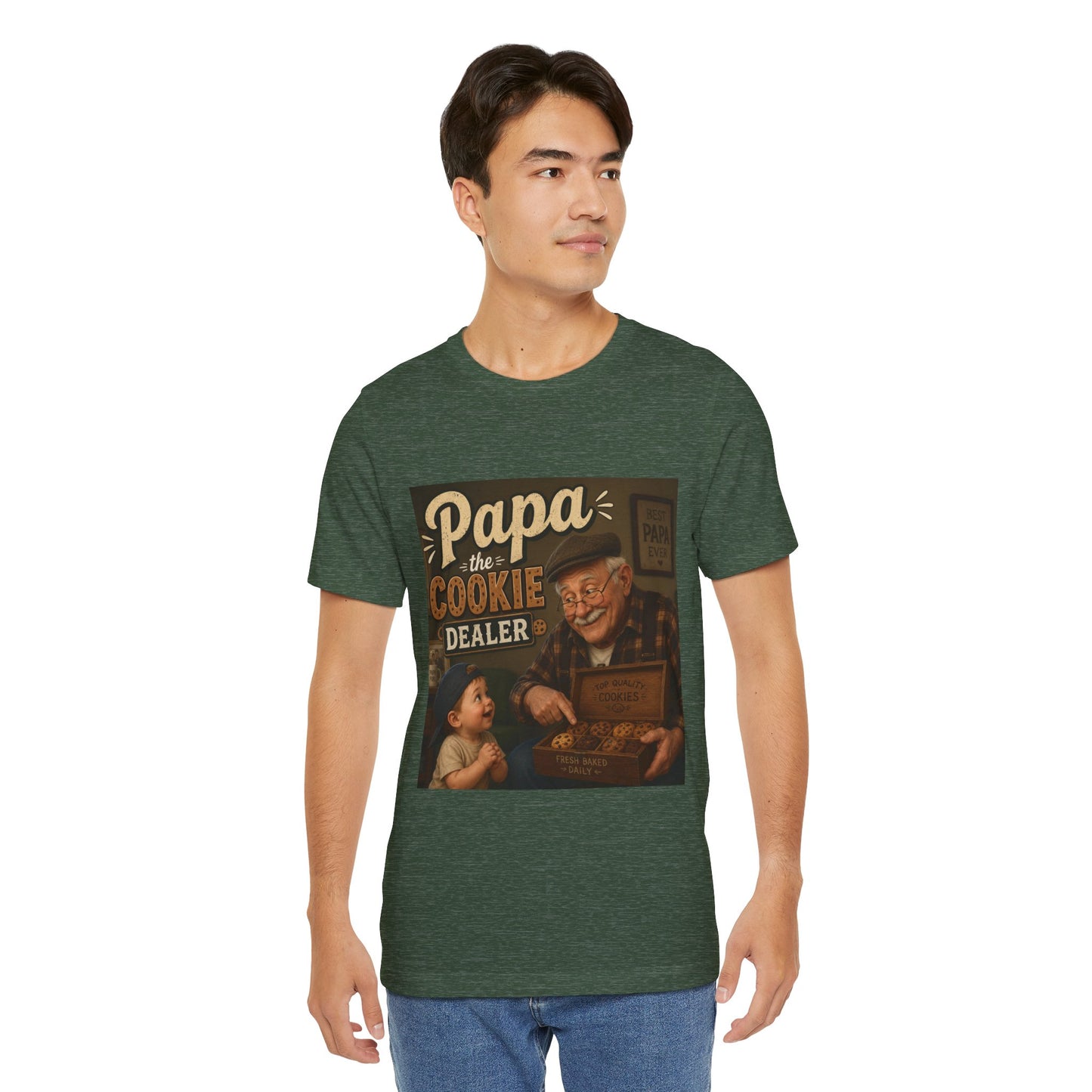 Papa the Cookie Dealer T-Shirt — Funny Grandpa Vintage Cookie Shirt for Father’s Day