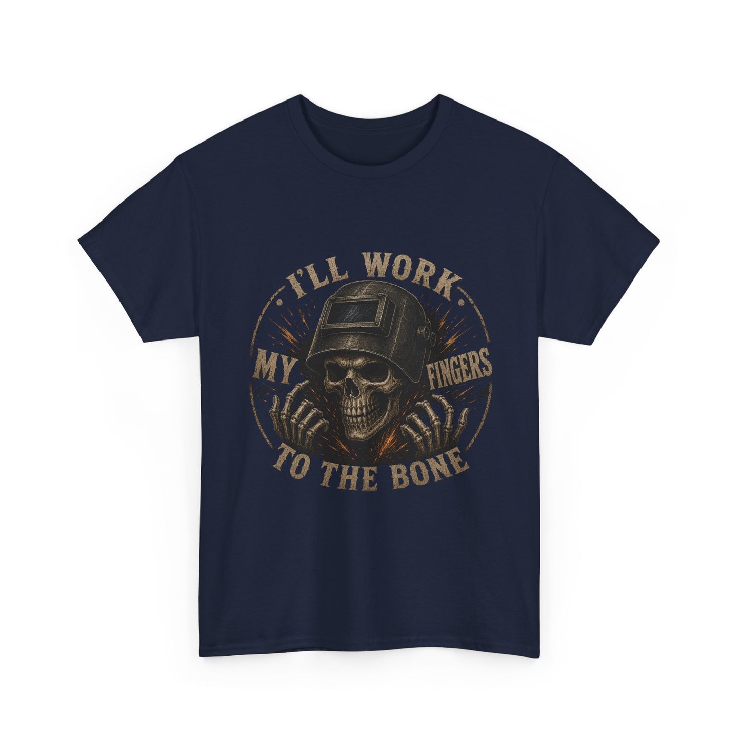 Welding Skull Tee — "I’ll Work My Fingers to the Bone" Vintage Mechanic Shirt