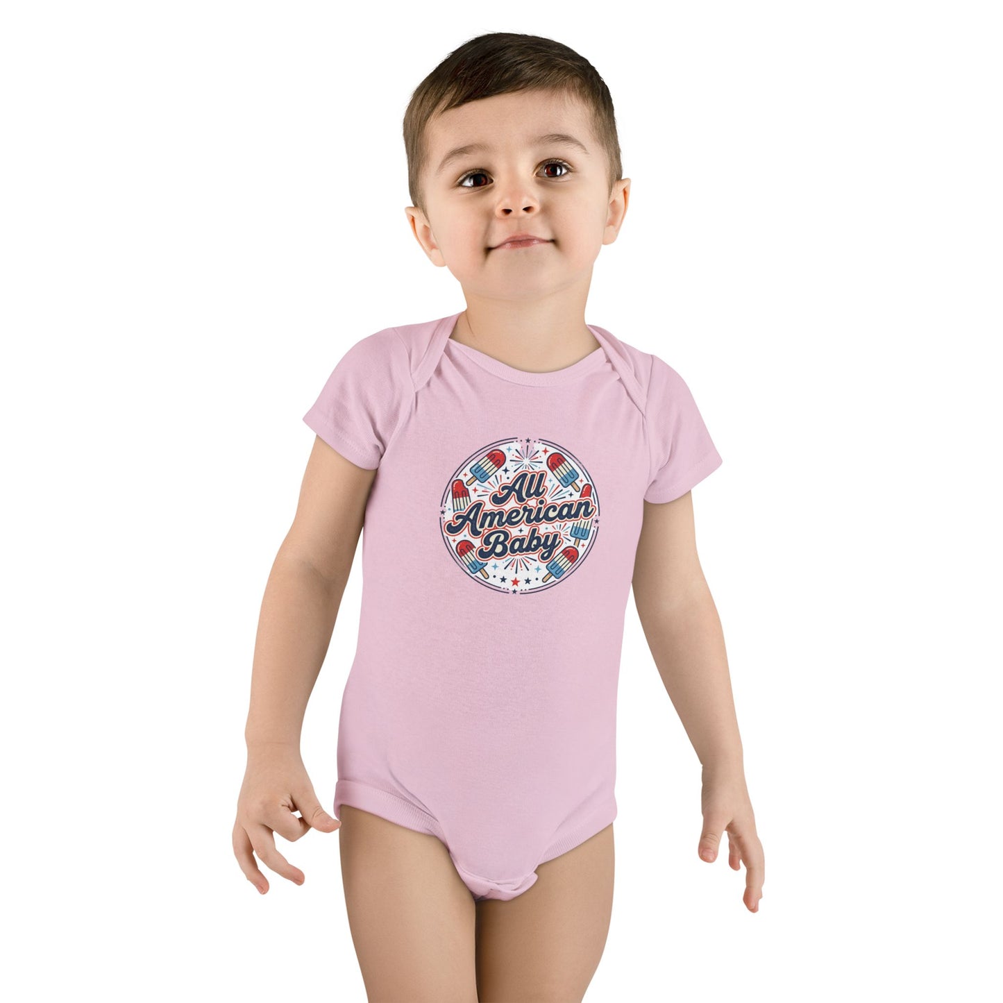 All American Baby Onesie - Patriotic 4th of July Infant Bodysuit