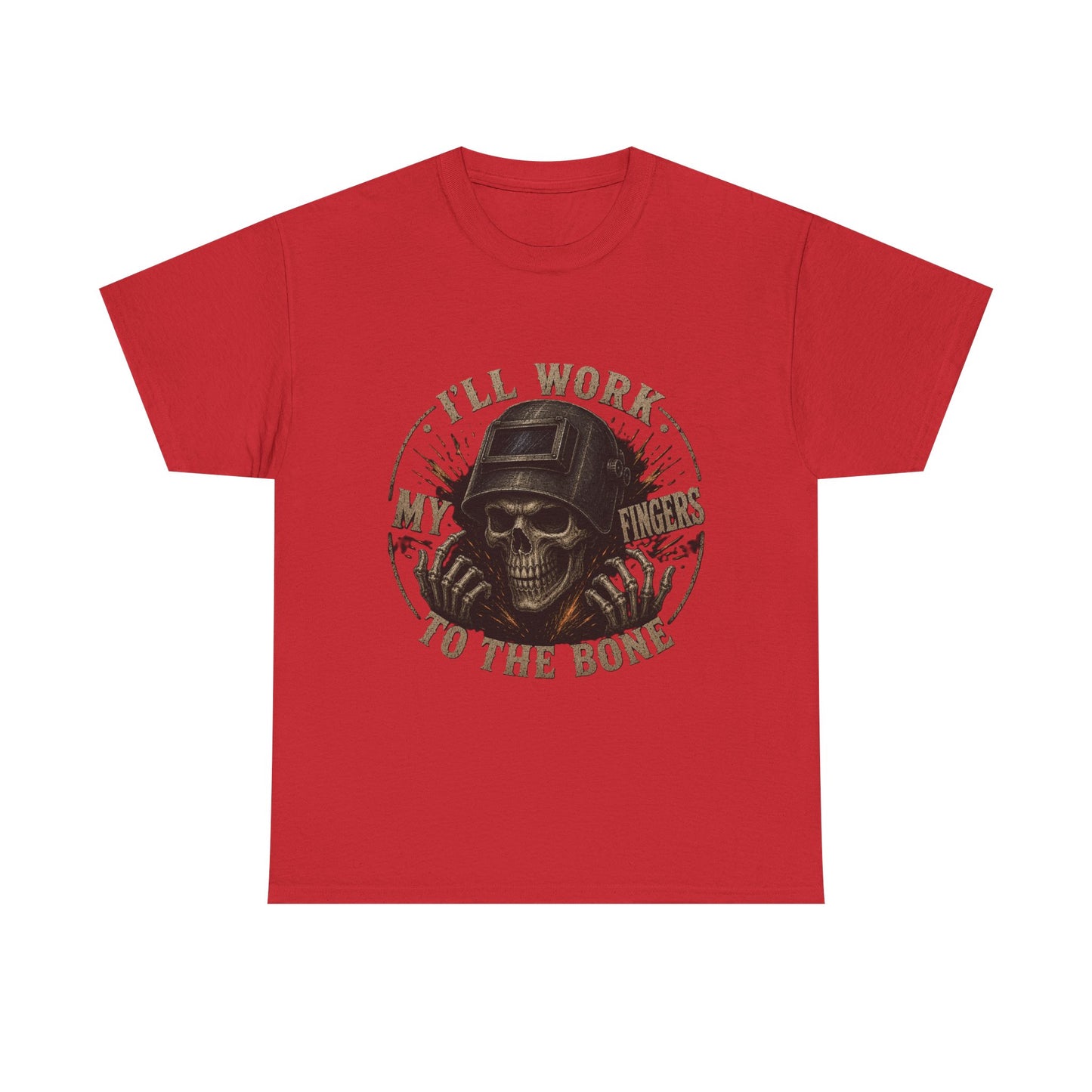 Welding Skull Tee — "I’ll Work My Fingers to the Bone" Vintage Mechanic Shirt