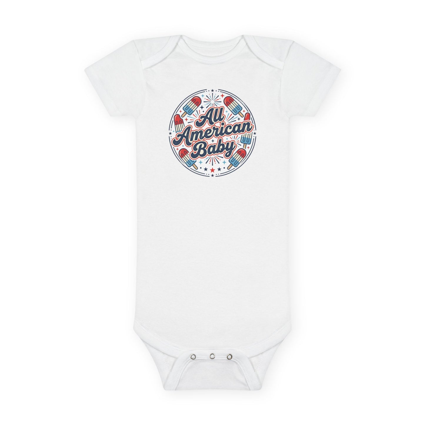 All American Baby Onesie - Patriotic 4th of July Infant Bodysuit