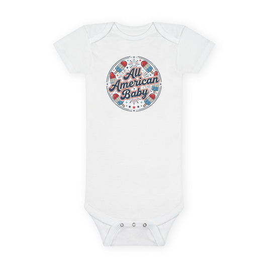 All American Baby Onesie - Patriotic 4th of July Infant Bodysuit
