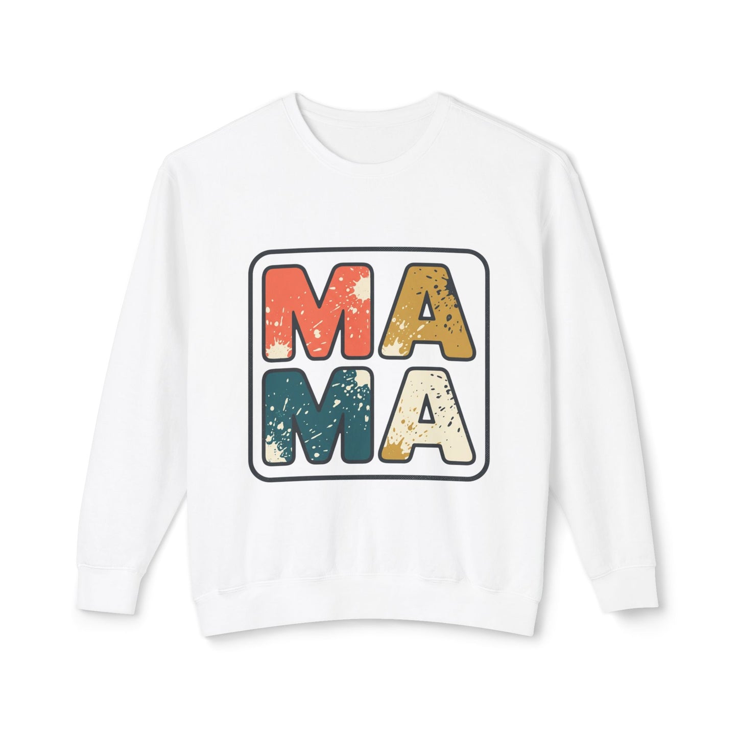 Mama Vintage Block Crewneck Sweatshirt — Retro Distressed "MAMA" Mom Gift
