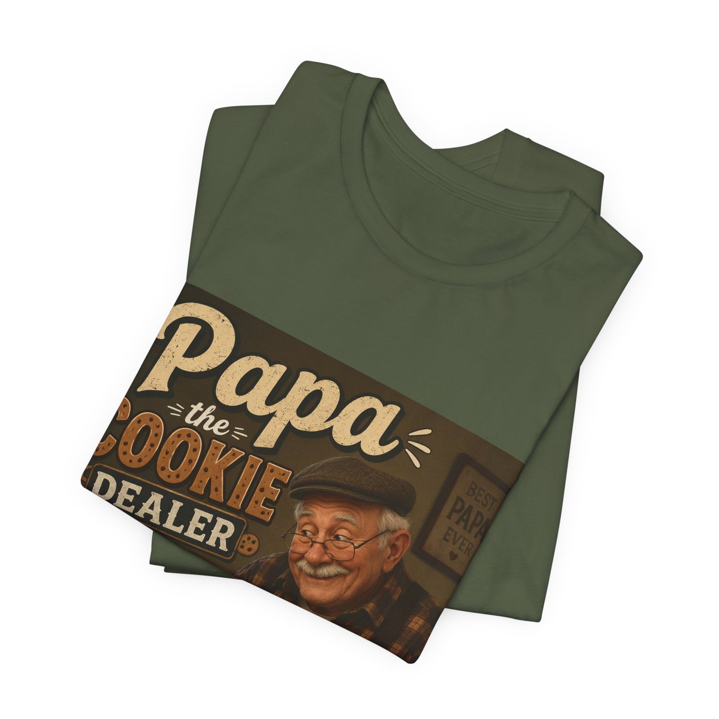 Papa the Cookie Dealer T-Shirt — Funny Grandpa Vintage Cookie Shirt for Father’s Day