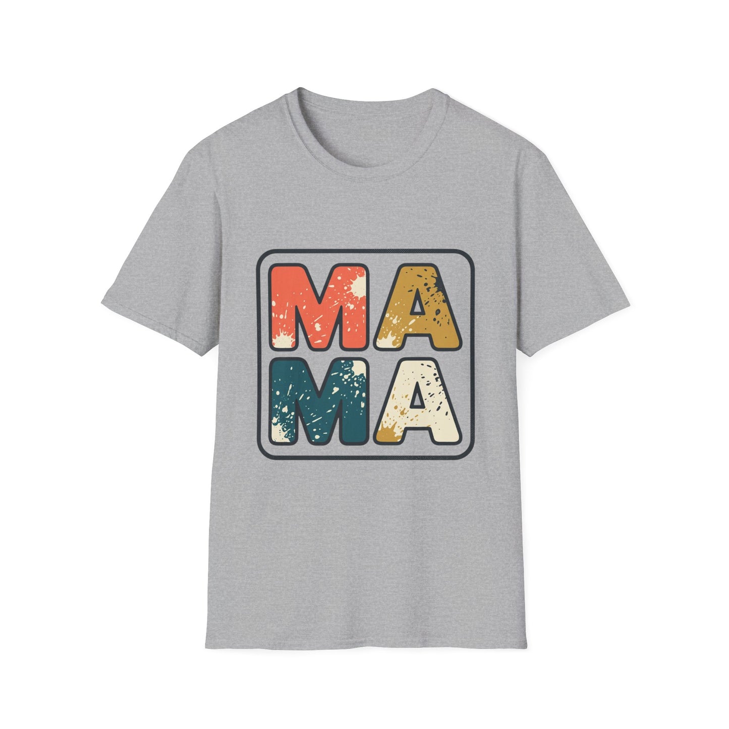 Mama Retro Graphic T-Shirt — Vintage Colorblock Mama Tee for Moms