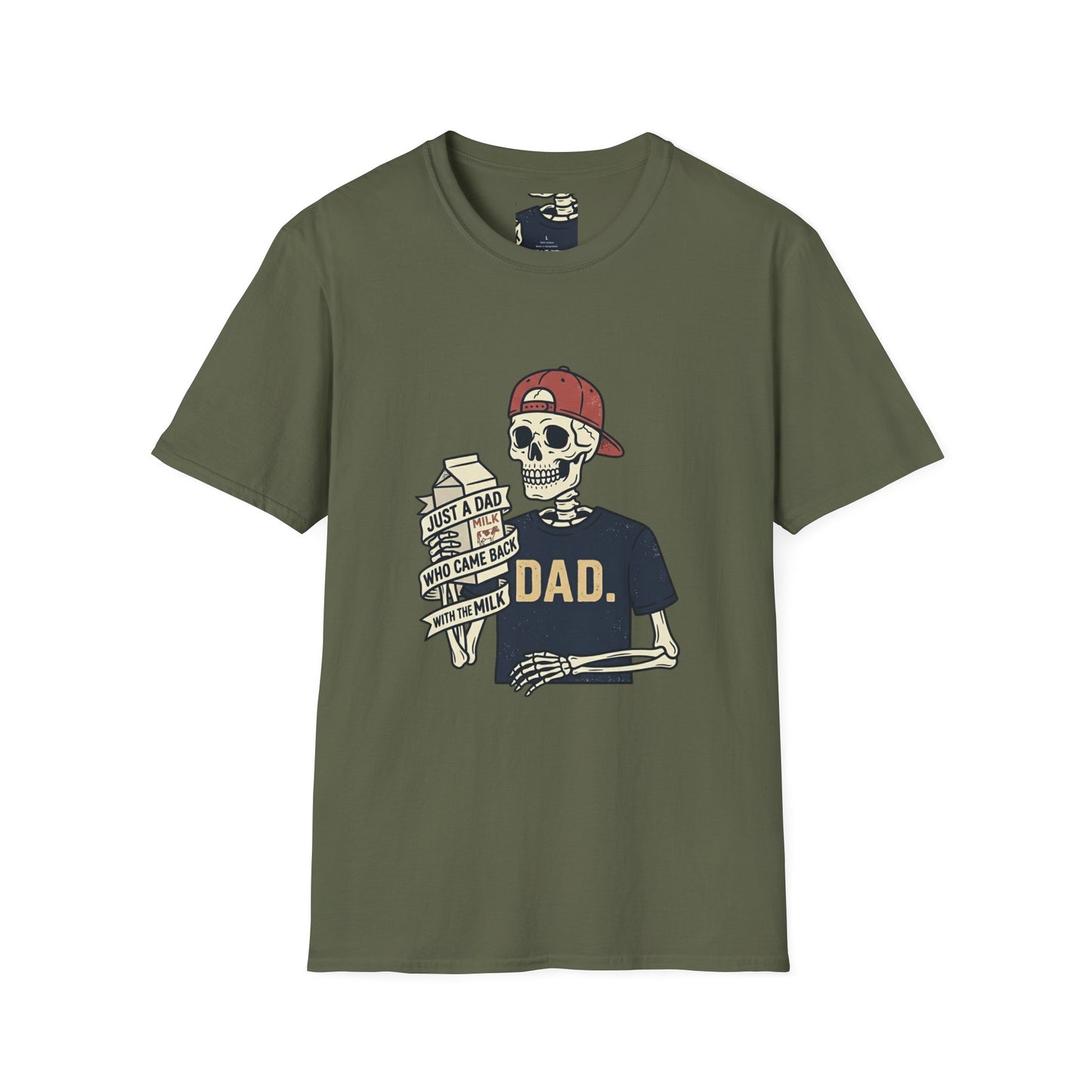 Dad Skeleton T-Shirt — "Just A Dad" Retro Skull Tee