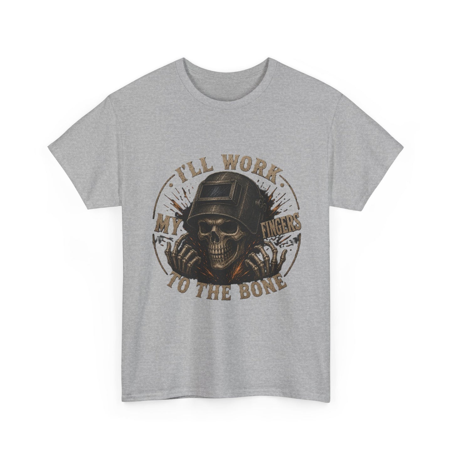 Welding Skull Tee — "I’ll Work My Fingers to the Bone" Vintage Mechanic Shirt