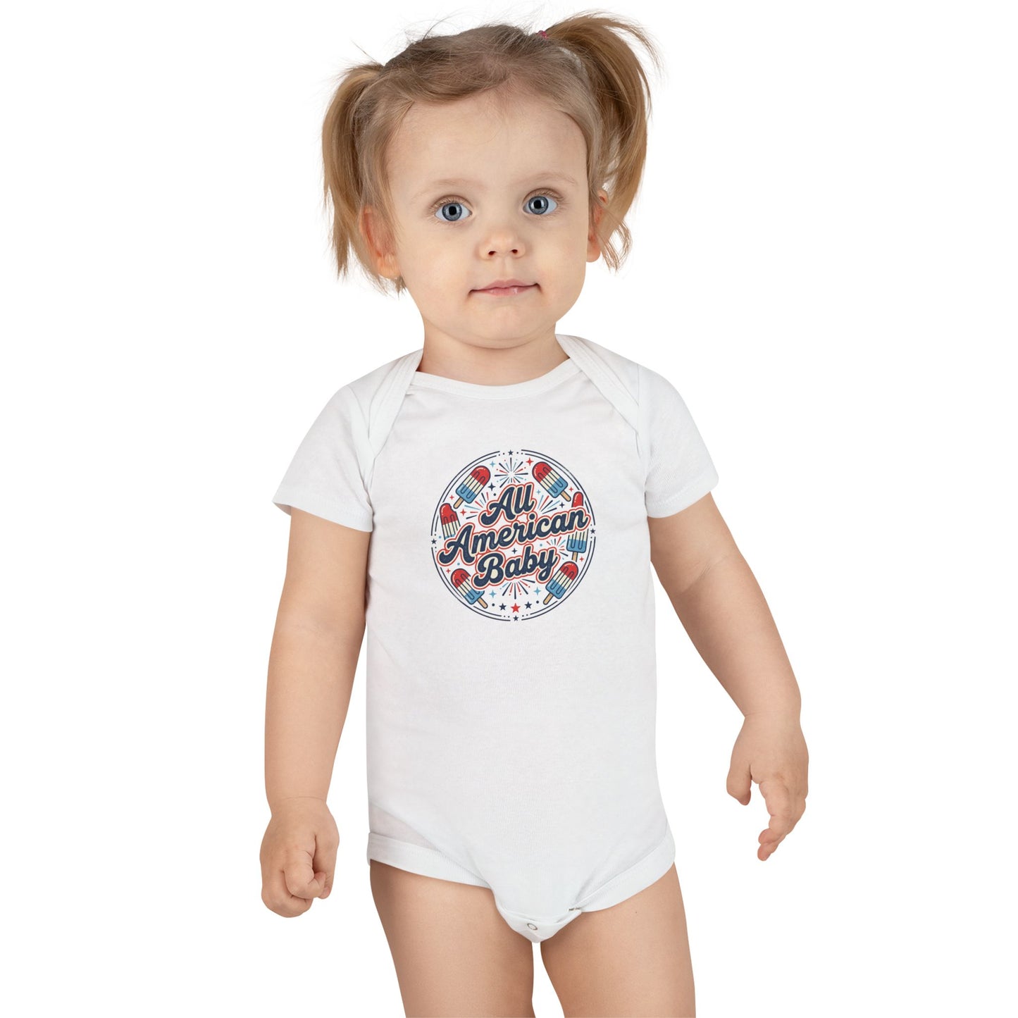 All American Baby Onesie - Patriotic 4th of July Infant Bodysuit