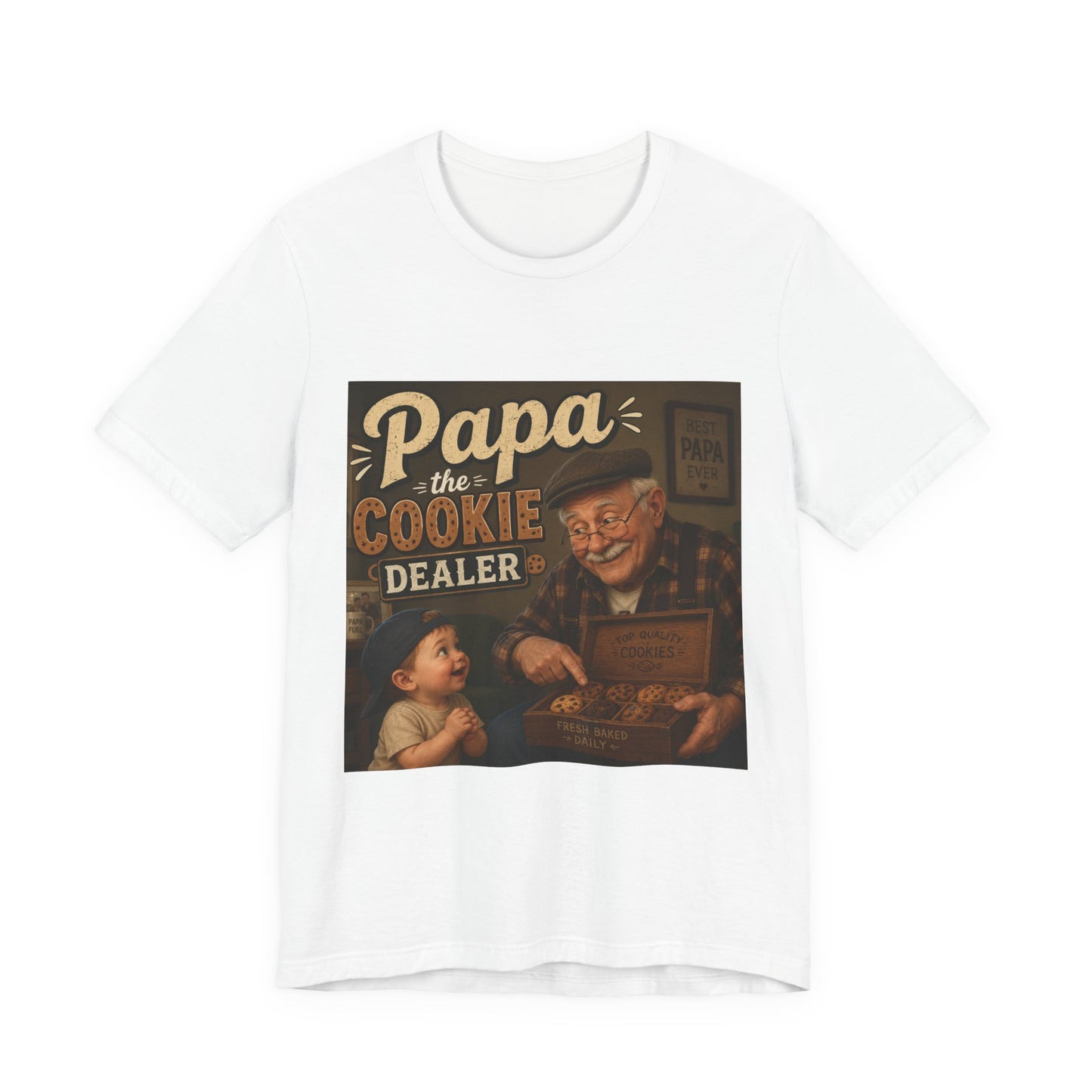 Papa the Cookie Dealer T-Shirt — Funny Grandpa Vintage Cookie Shirt for Father’s Day