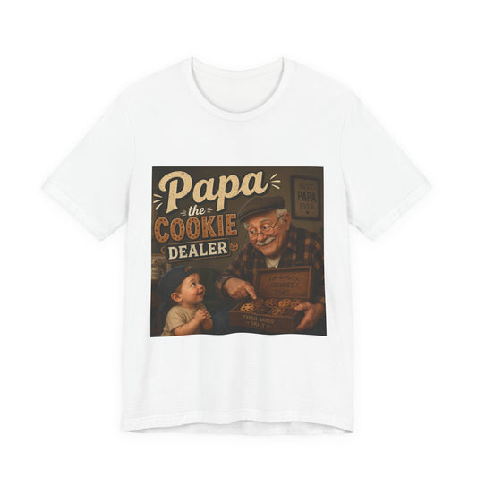 Papa the Cookie Dealer T-Shirt — Funny Grandpa Vintage Cookie Shirt for Father’s Day