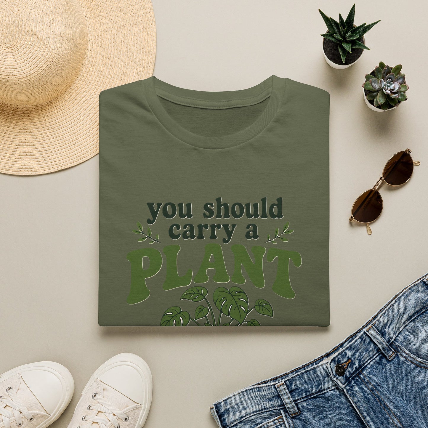 Sarcastic Plant TShirt — "You Should Carry a Plant" Cute Houseplant Graphic Tee